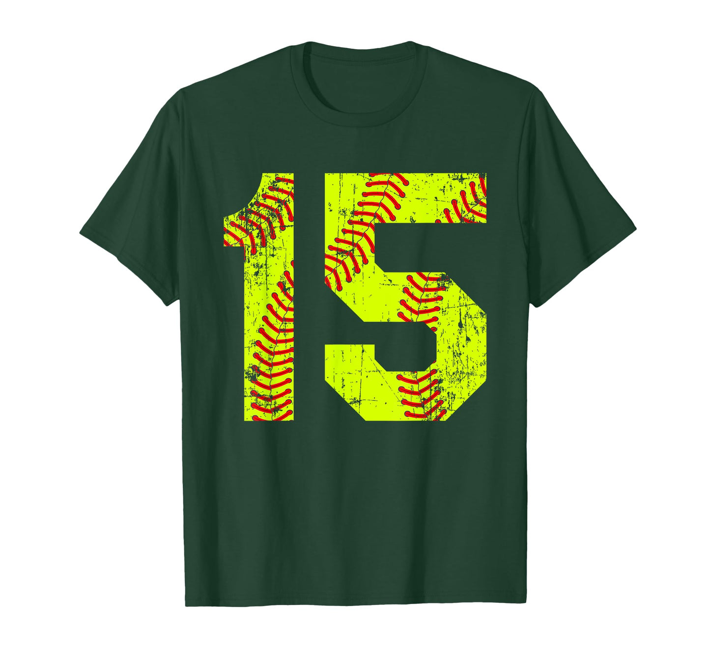 Vintage Softball 15 Jersey Number T-Shirt