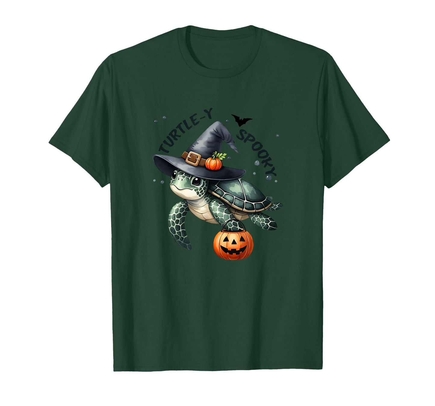 Turtley Spooky Cute Sea Turtle Witches Hat Halloween T-Shirt