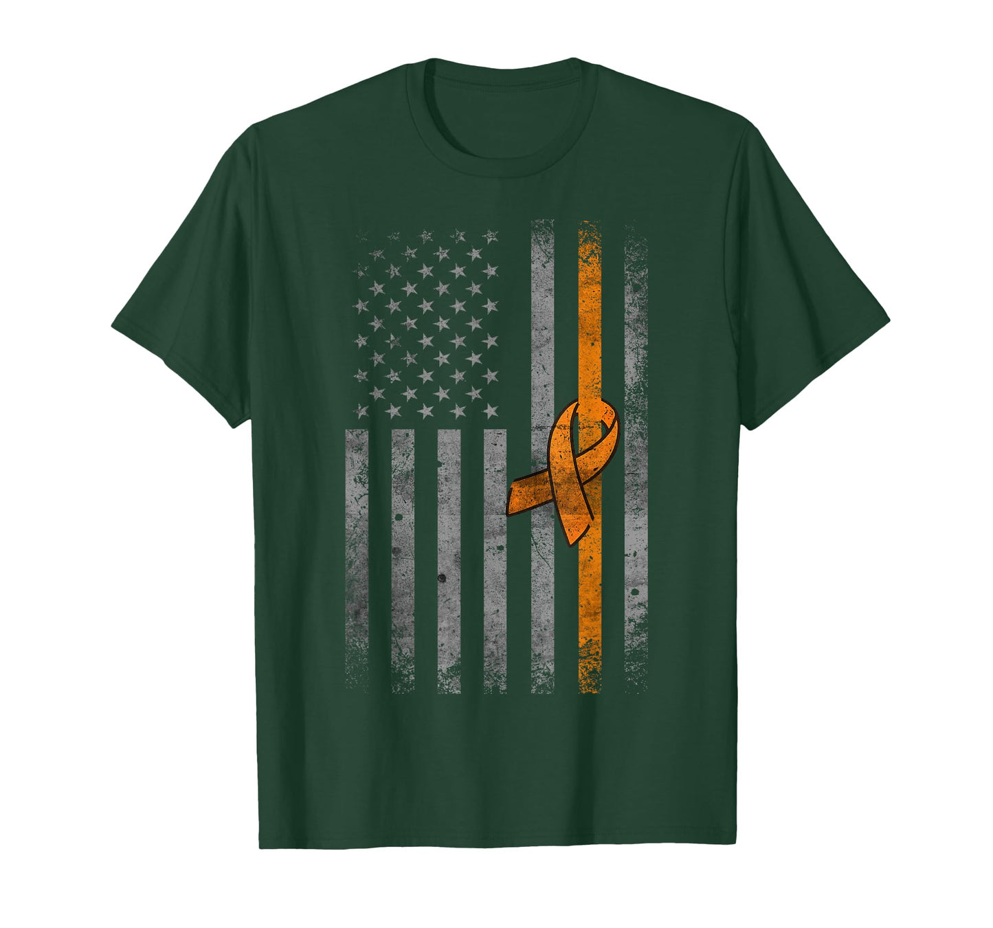 Vintage American Flag Leukemia Awareness T-Shirt