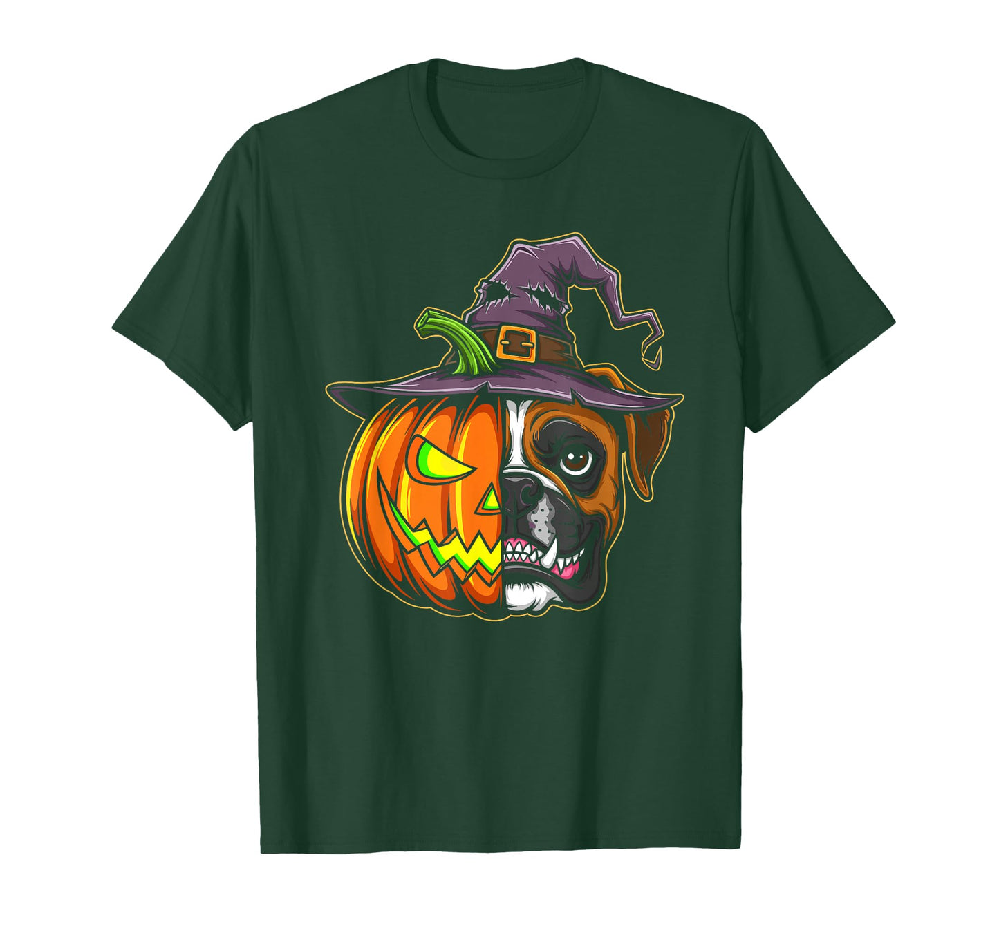 Boxer Dog Pumpkin Jack O Lantern Halloween Kids Mens Womens T-Shirt