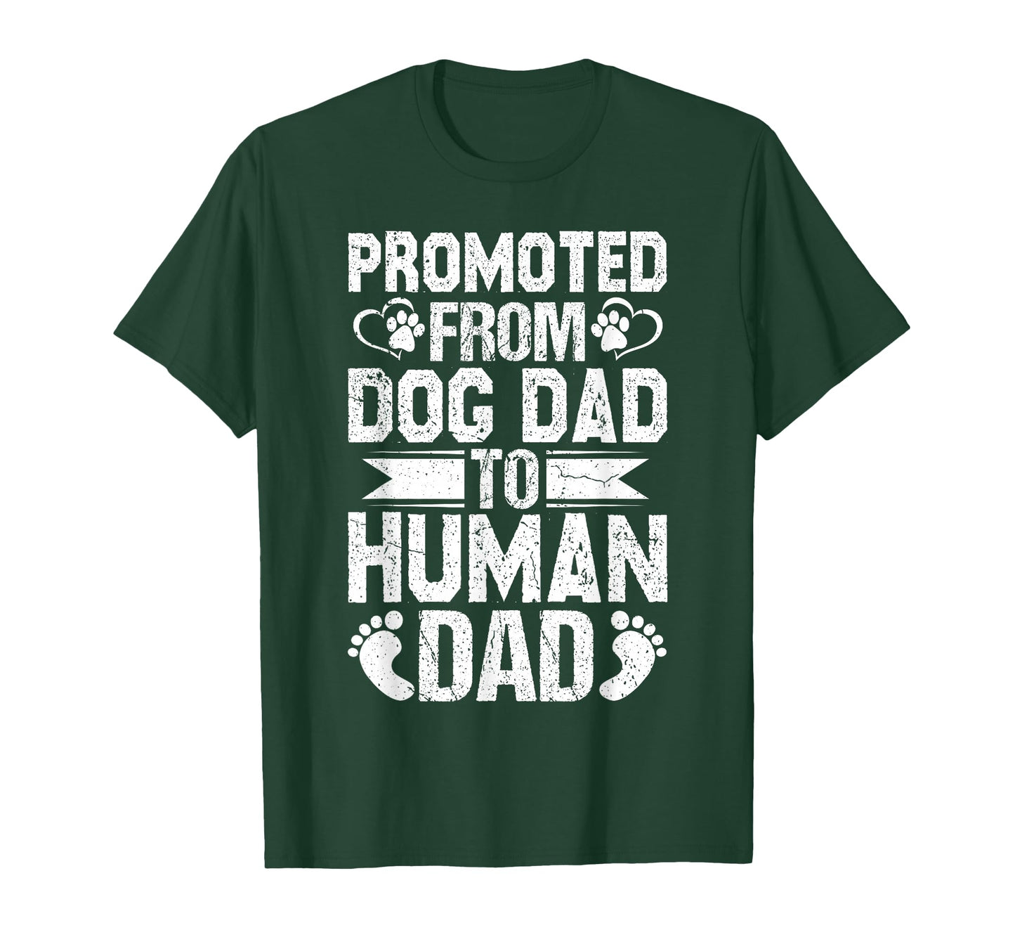 Mens New Dad Pregnancy Reveal Promoted From Dog Dad to Human Dad T-Shirt