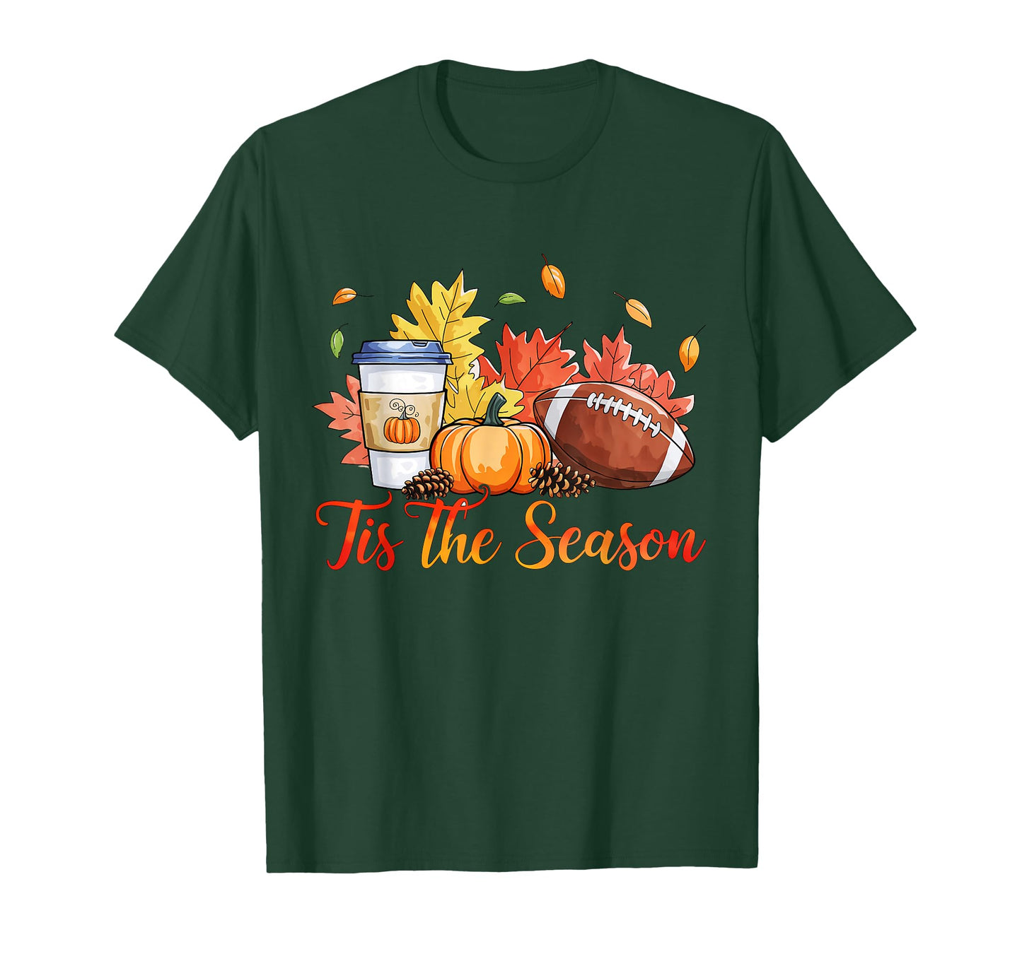 Tis The Season Football Fall Season Football Pumpkin Spice T-Shirt