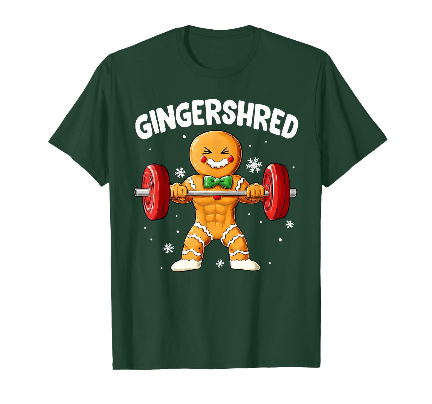 Christmas Gingershred Gym Bodybuilding Funny Gingerbread T-Shirt