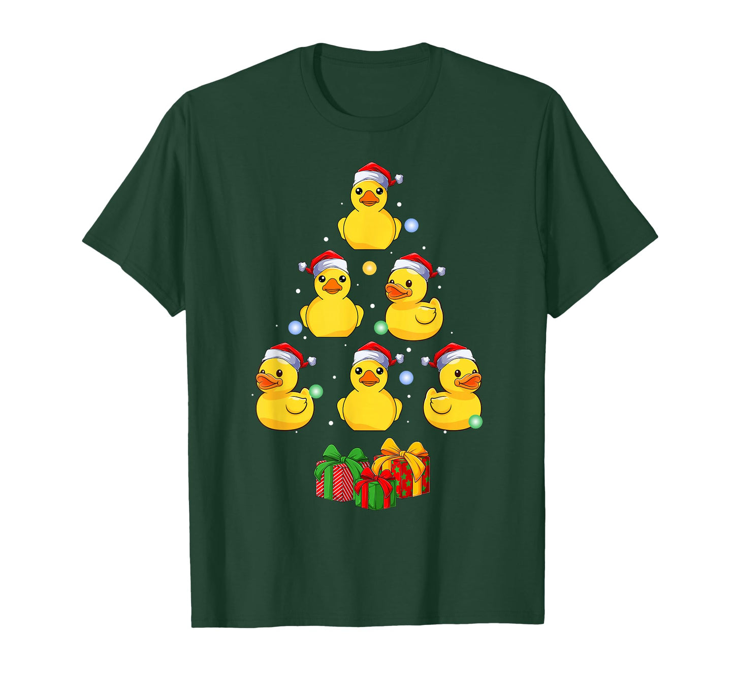 Rubber Duck Christmas Tree Funny Santa Hat Duck Xmas Pajamas T-Shirt