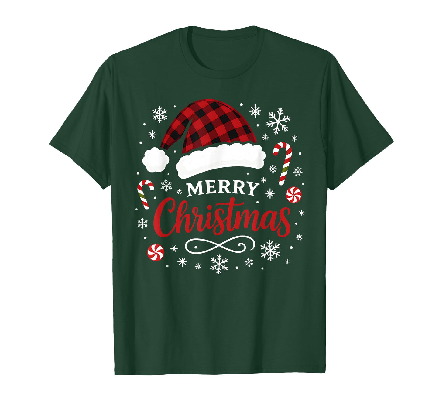 Merry Christmas 2025 Family Santa Claus Hat Xmas Mens Boys T-Shirt