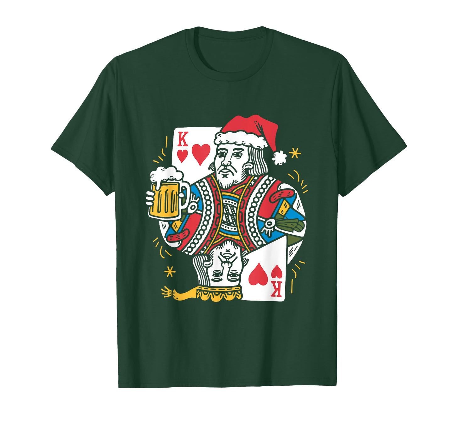 King Of Hearts With Beer - Vintage Card Game Beer Lover T-Shirt