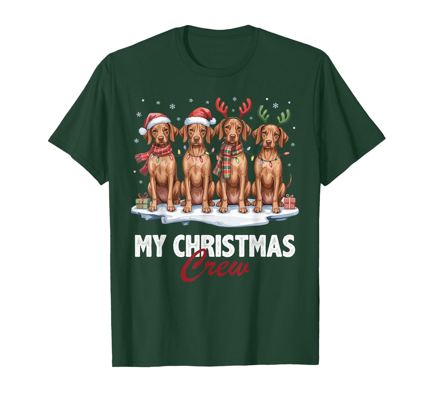 Vizsla Christmas Crew Funny Dog Lovers Holiday Pajama T-Shirt