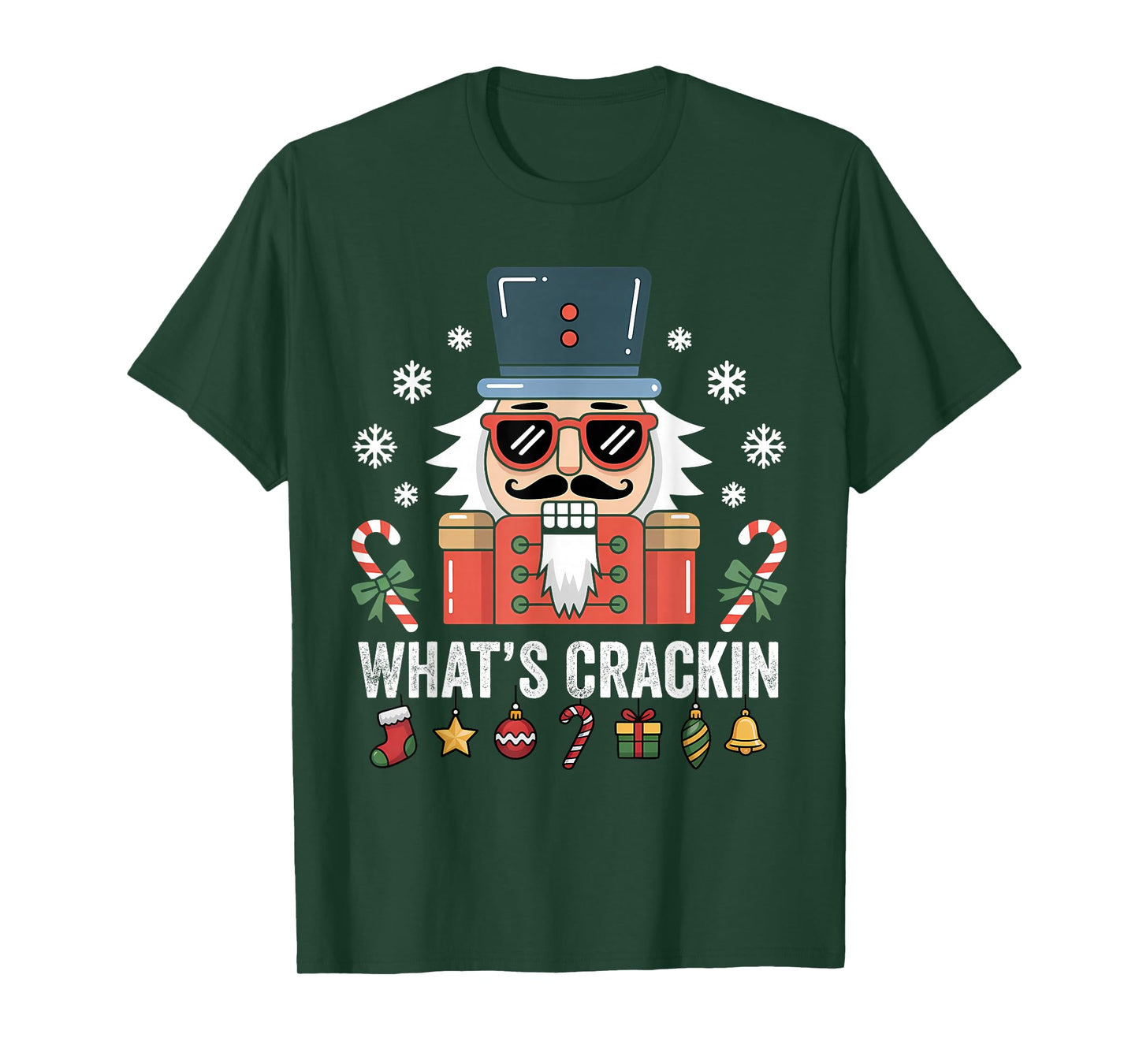 Christmas Nutcracker Whats Crackin Funny Xmas Men Women Kids T-Shirt