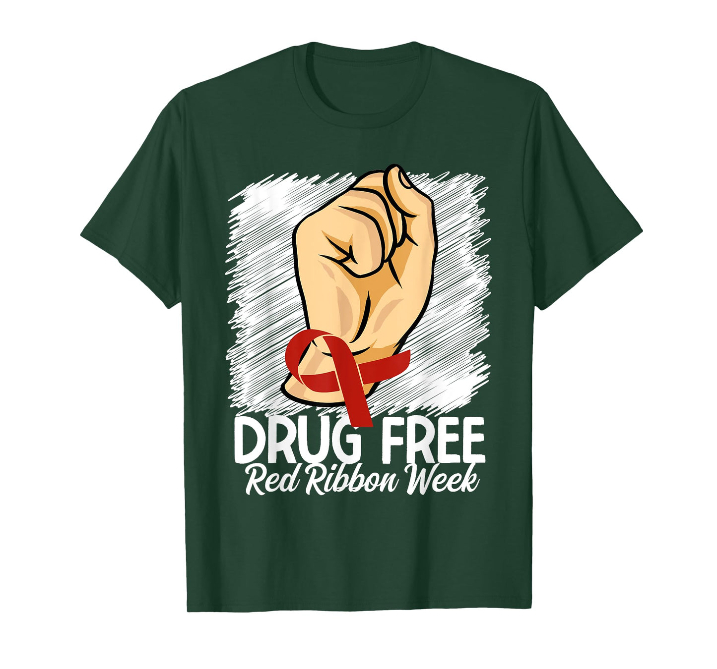 Drug Free Red Ribbon Week Awareness Say No To Drugs T-Shirt