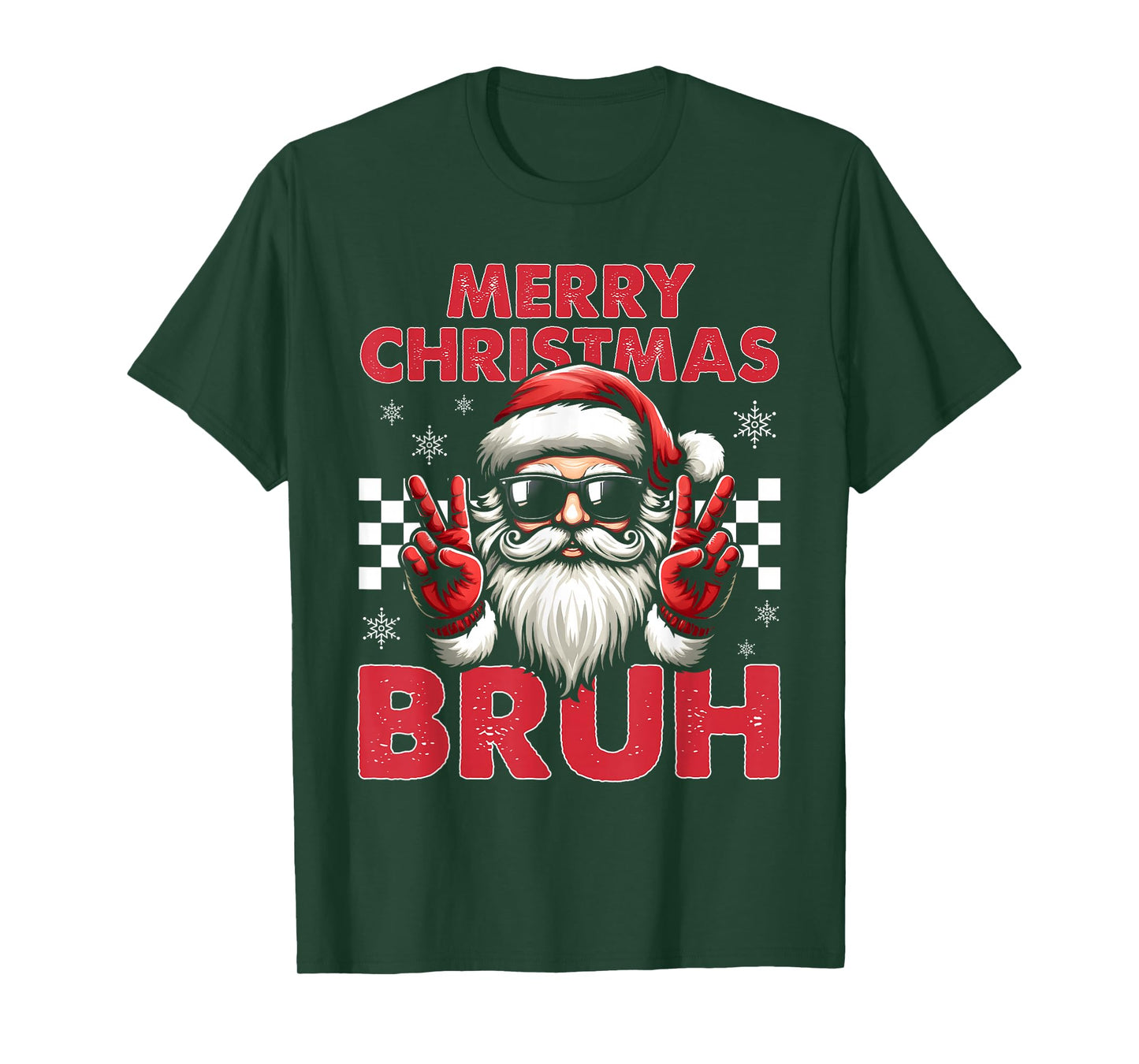 Merry Christmas Bruh Funny Santa Claus Retro Men Women Kids T-Shirt