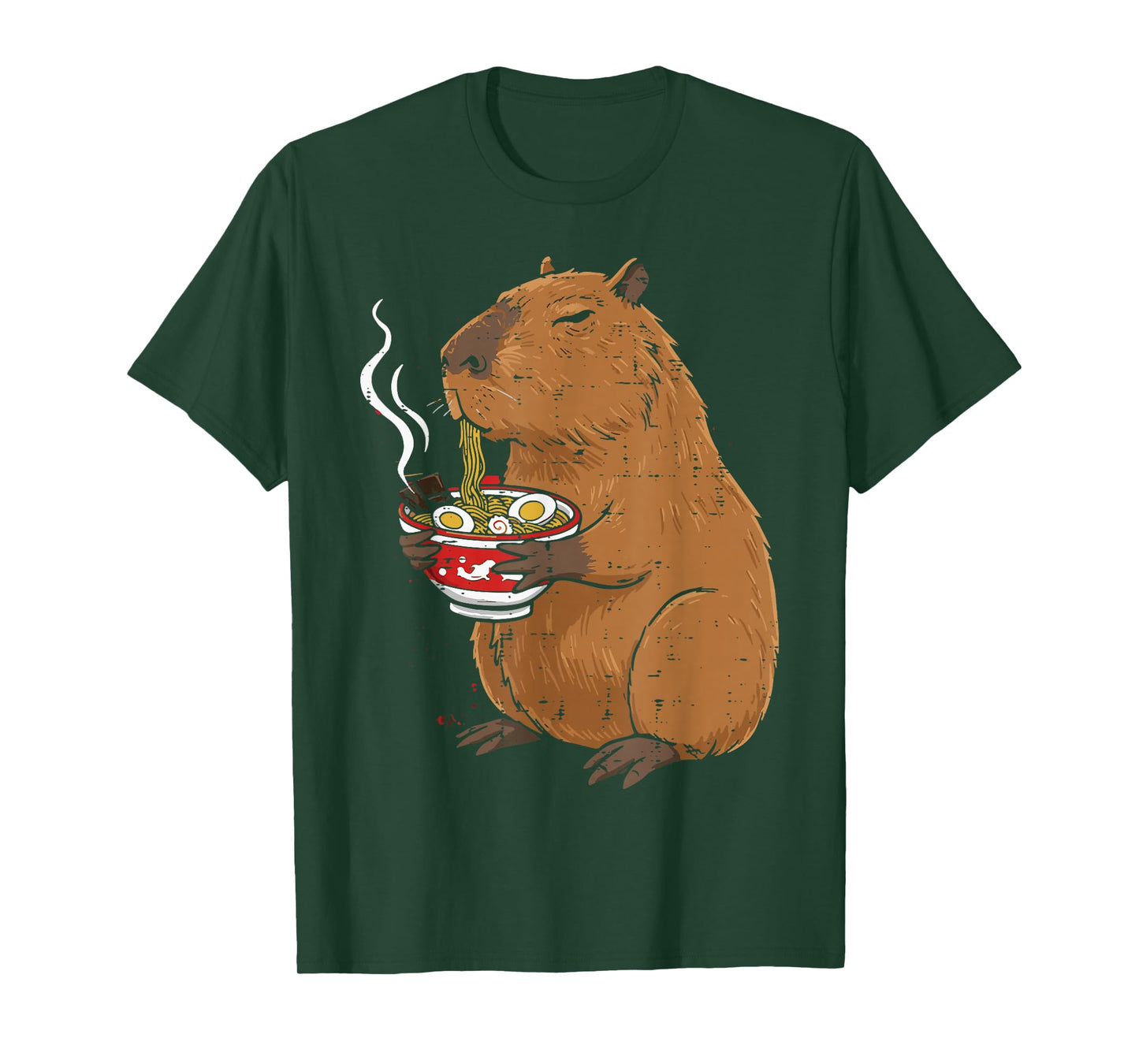 Capybara Eating Ramen Funny Japanese Food Men Women Kids T-Shirt
