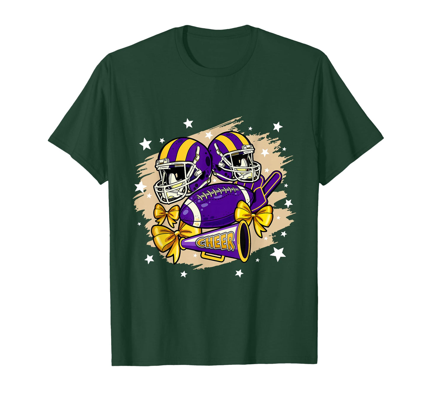 Football Cheer Mom Sister Coquette Bow Game Day Purple Women T-Shirt