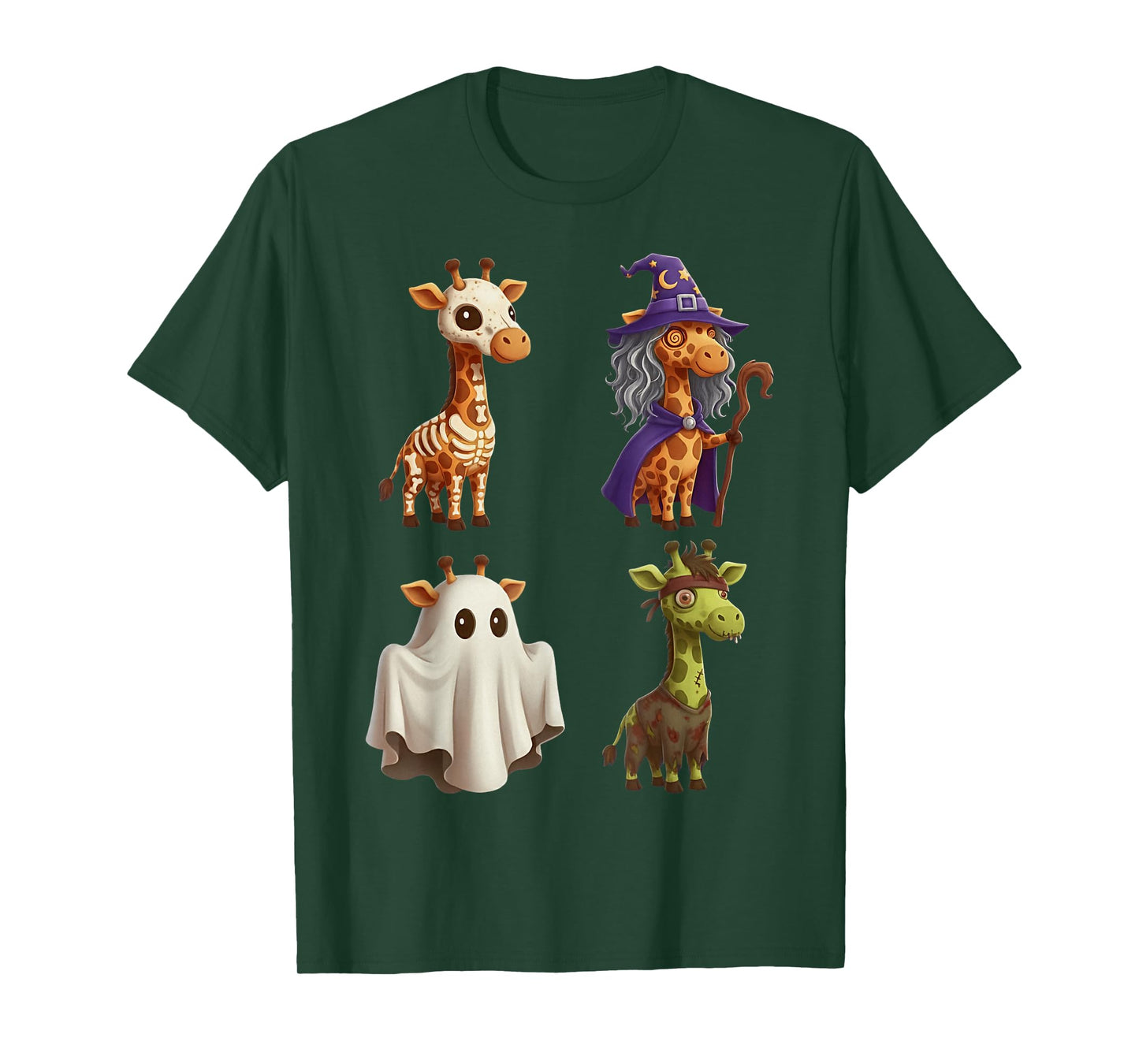 Giraffe Boo Zombie Witch Halloween Costume Women T-Shirt