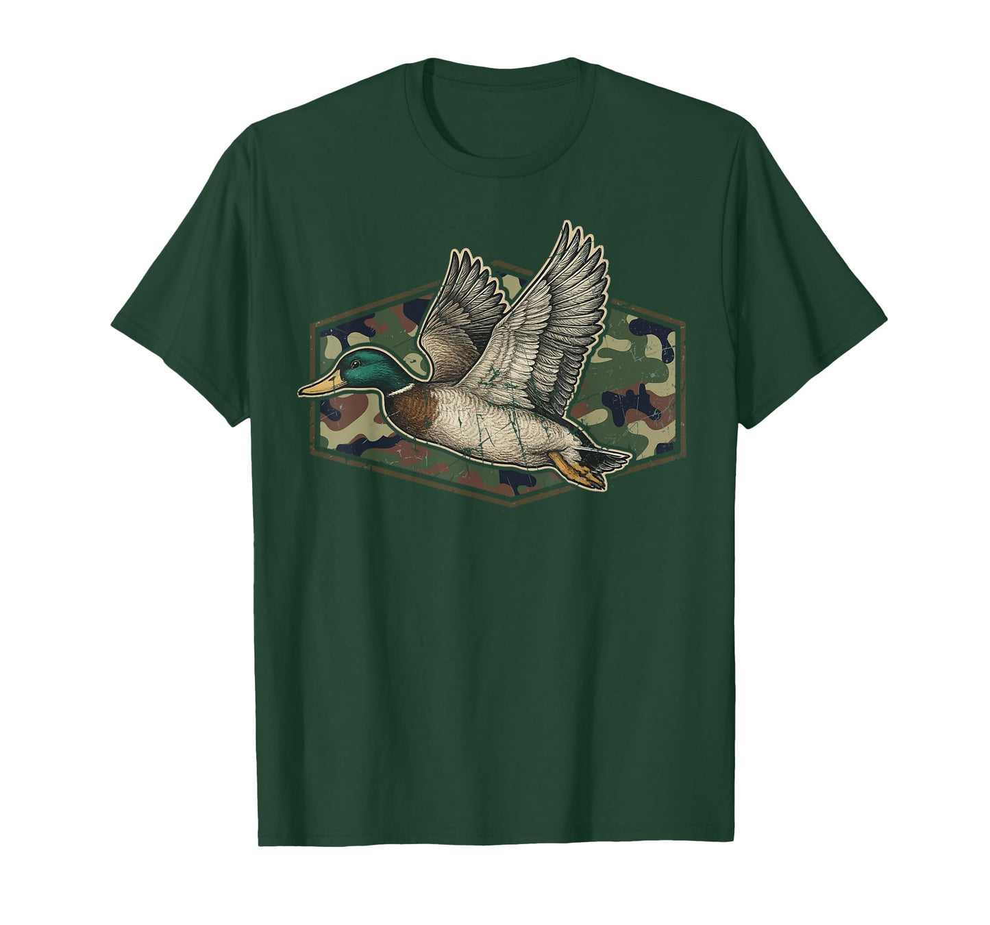 Camo Patriotic Mallard Duck Camouflage Flying Duck Hunting T-Shirt