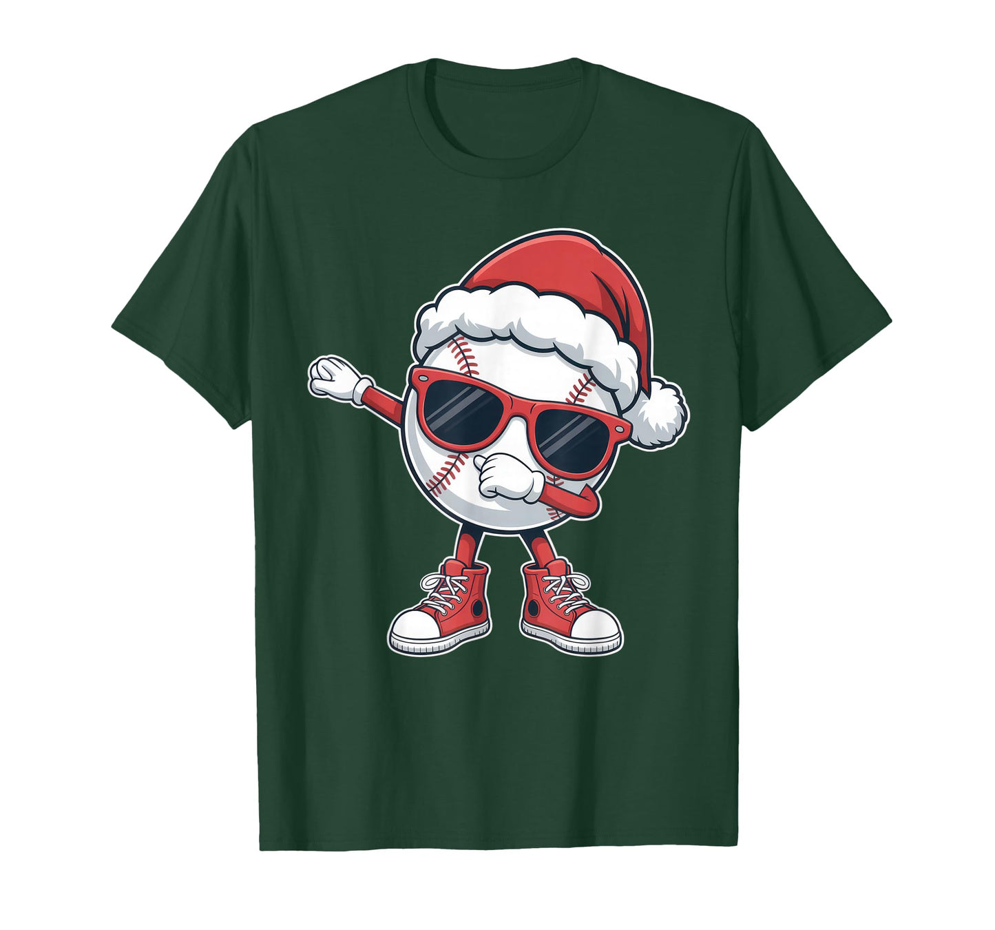 Sunglasses Santa Baseball Dab for Sports Lovers Christmas T-Shirt