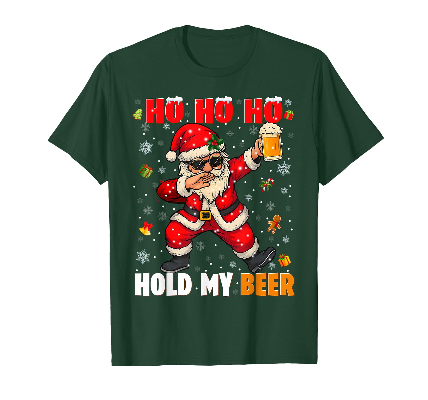 Ho Ho Hold My Drink Cool Dabbing Santa Christmas Xmas Men T-Shirt