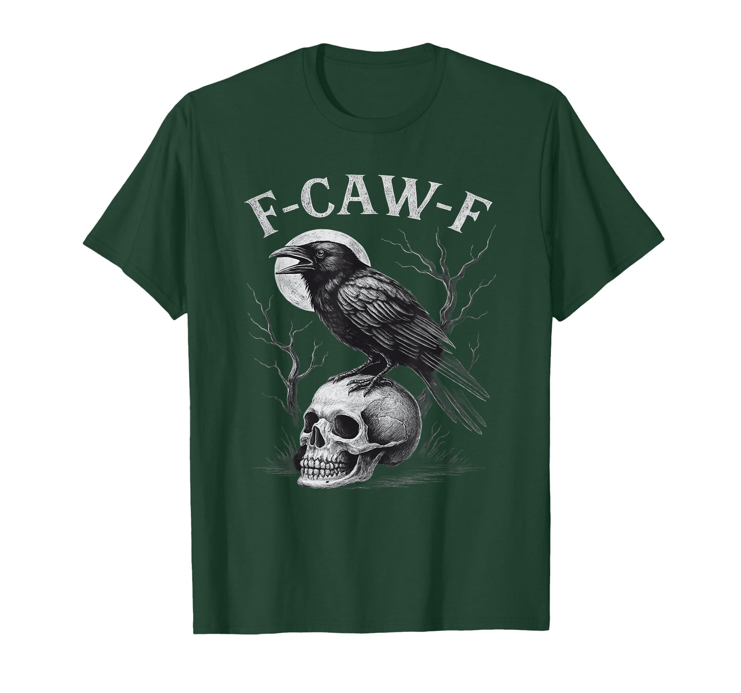 F-Caw-F Black Crow Bird Retro Vintage Gothic Moon F-Caw-F T-Shirt