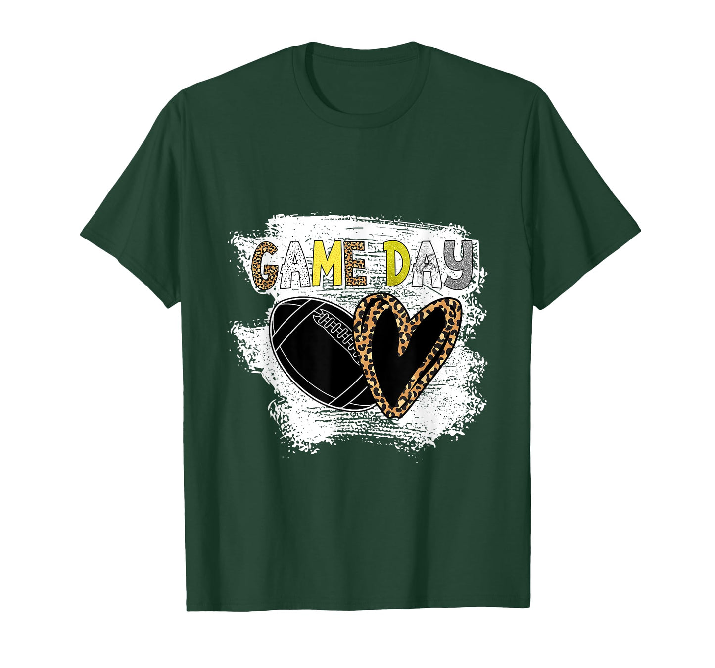 Game Day Leopard Cheetah American Football Fans Women Girls T-Shirt
