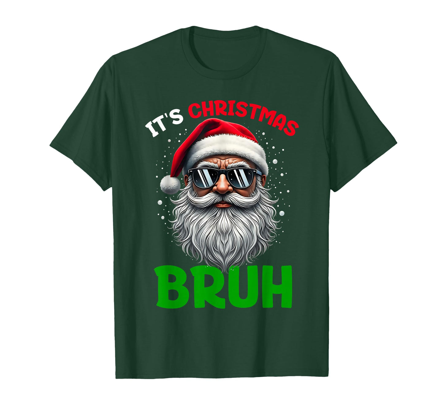 Bruh Christmas Boys Kids Santa Face Retro Sunglasses Xmas T-Shirt