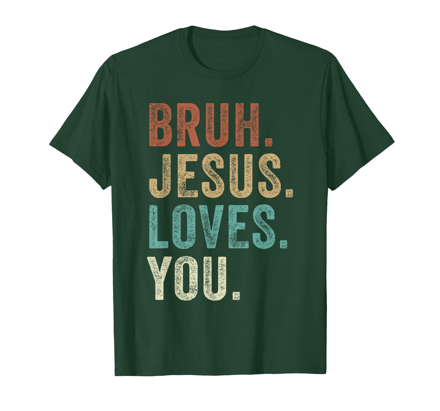 Bruh Jesus loves Brah Brother Greetings Teens Men Church T-Shirt