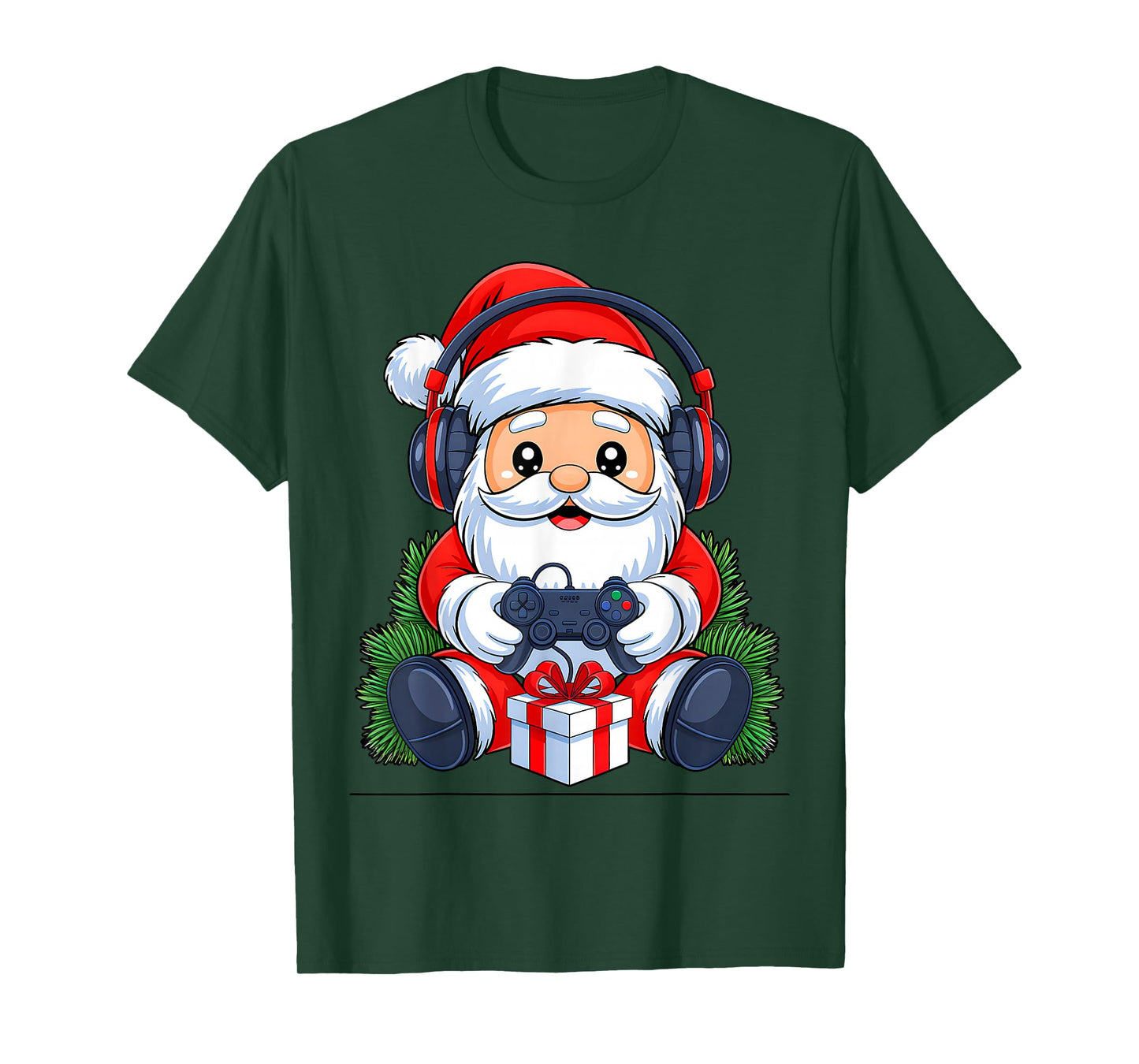 Funny Christmas Gamer Santa Xmas Vibes Gaming Men Boys Kids T-Shirt