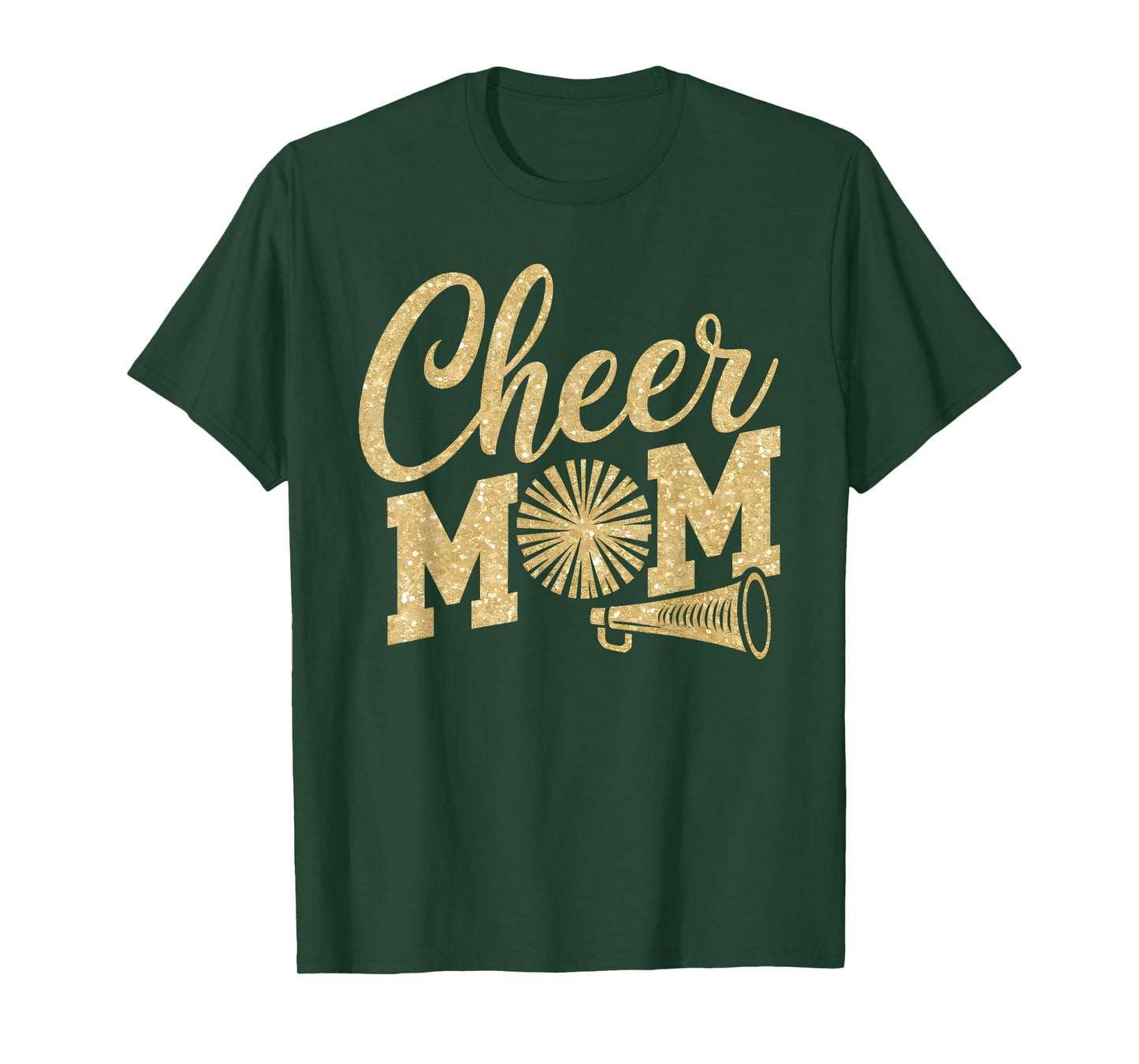 Cheer Mom Biggest Fan Cheerleader Black Yellow Gold Pom Pom T-Shirt