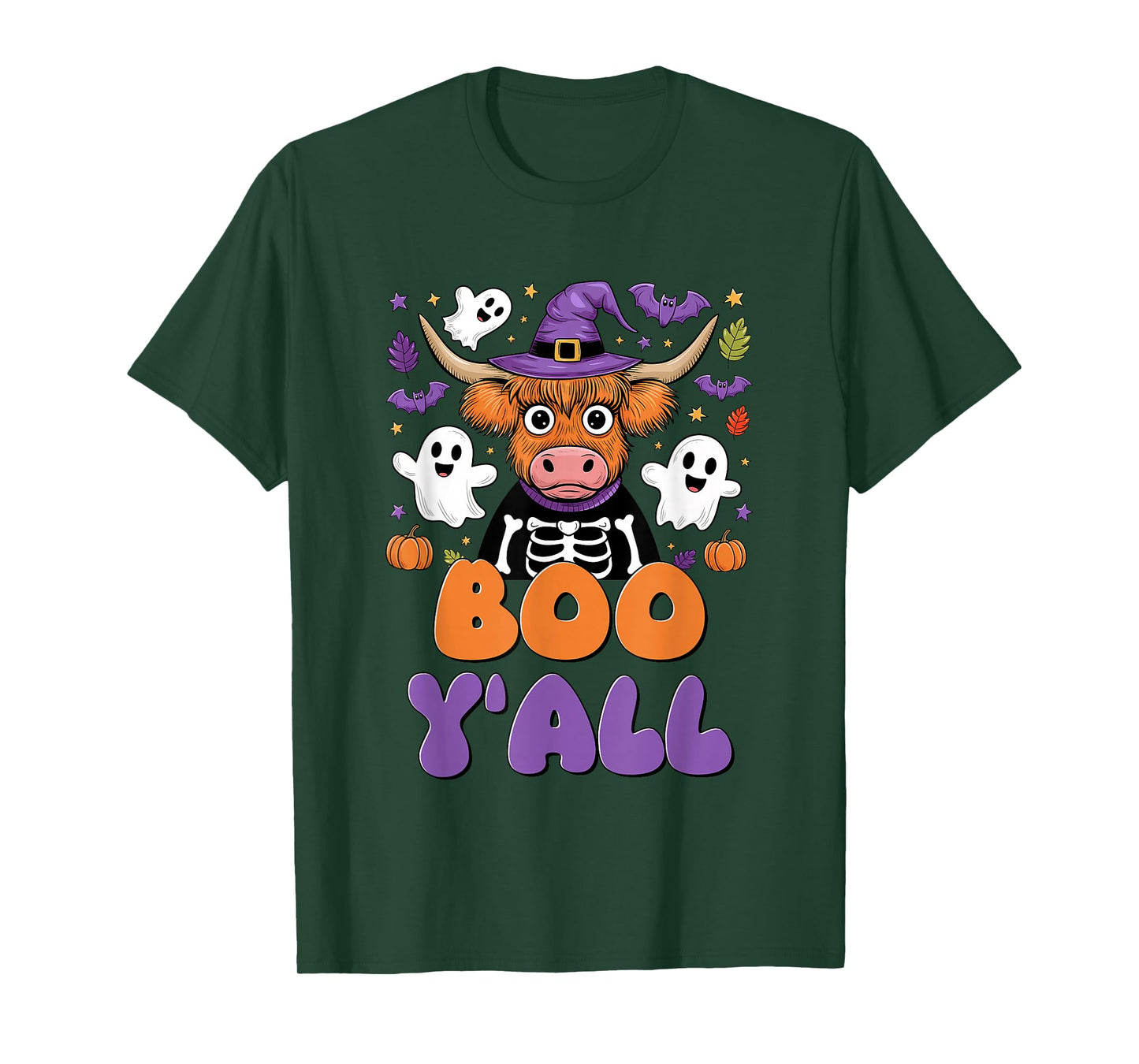 Boo Y'all Funny Halloween Cow Ghost T-Shirt