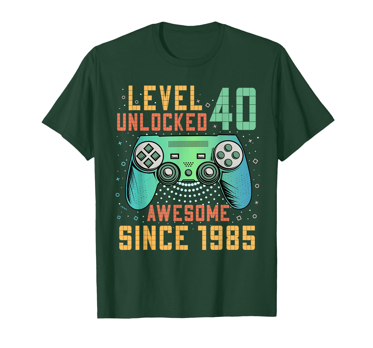 Level 40 Unlocked 40th Birthday 40 Year Old Man Gifts Gaming T-Shirt