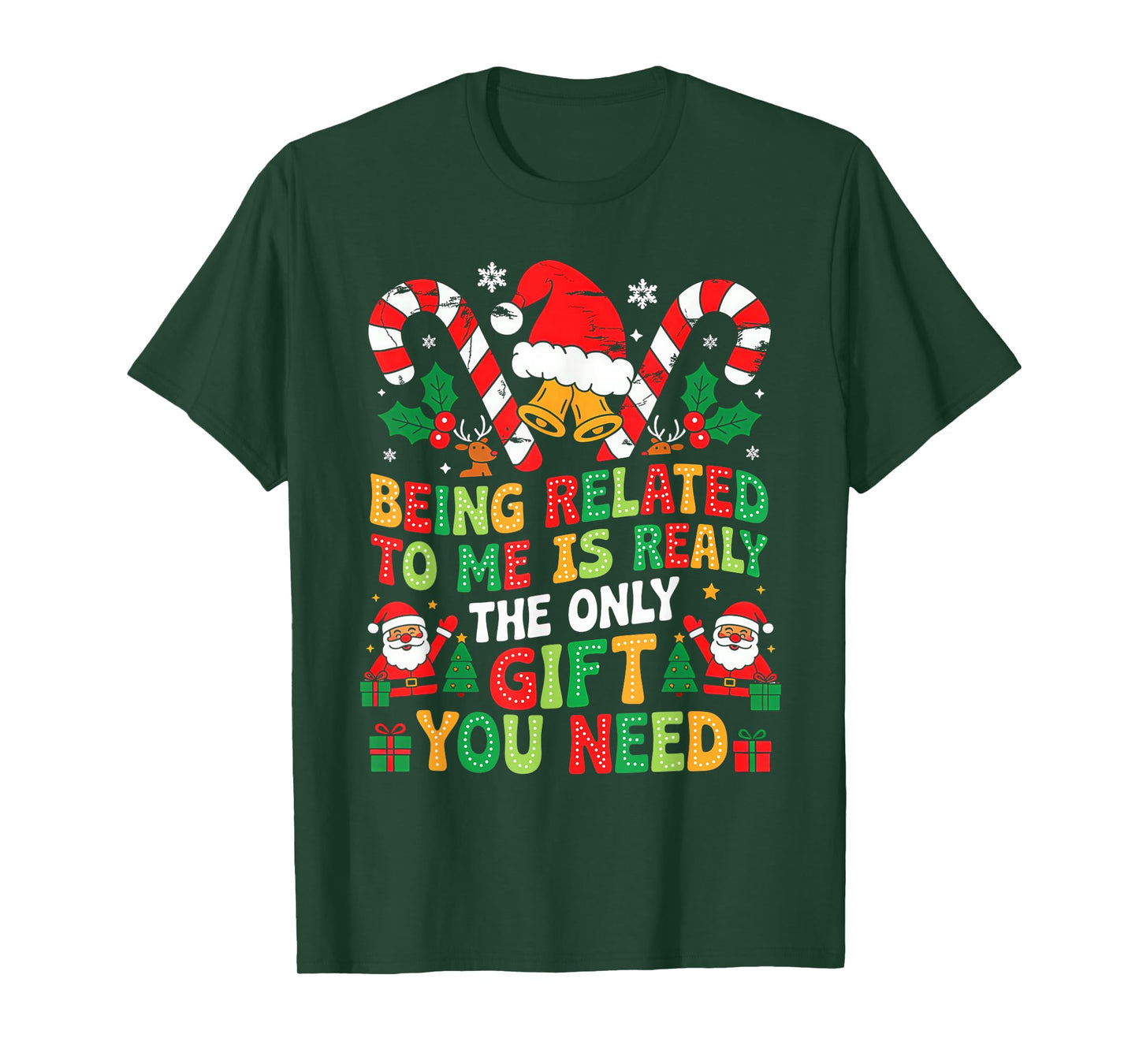 Groovy Being Related to Me Funny Christmas Family Xmas Vibes T-Shirt