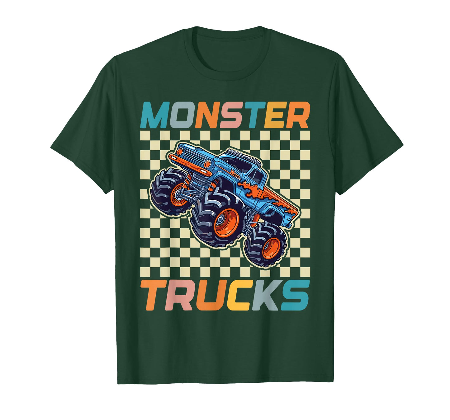 Monster Truck for Toddlers, Kids Monster Truck Retro Vintage T-Shirt