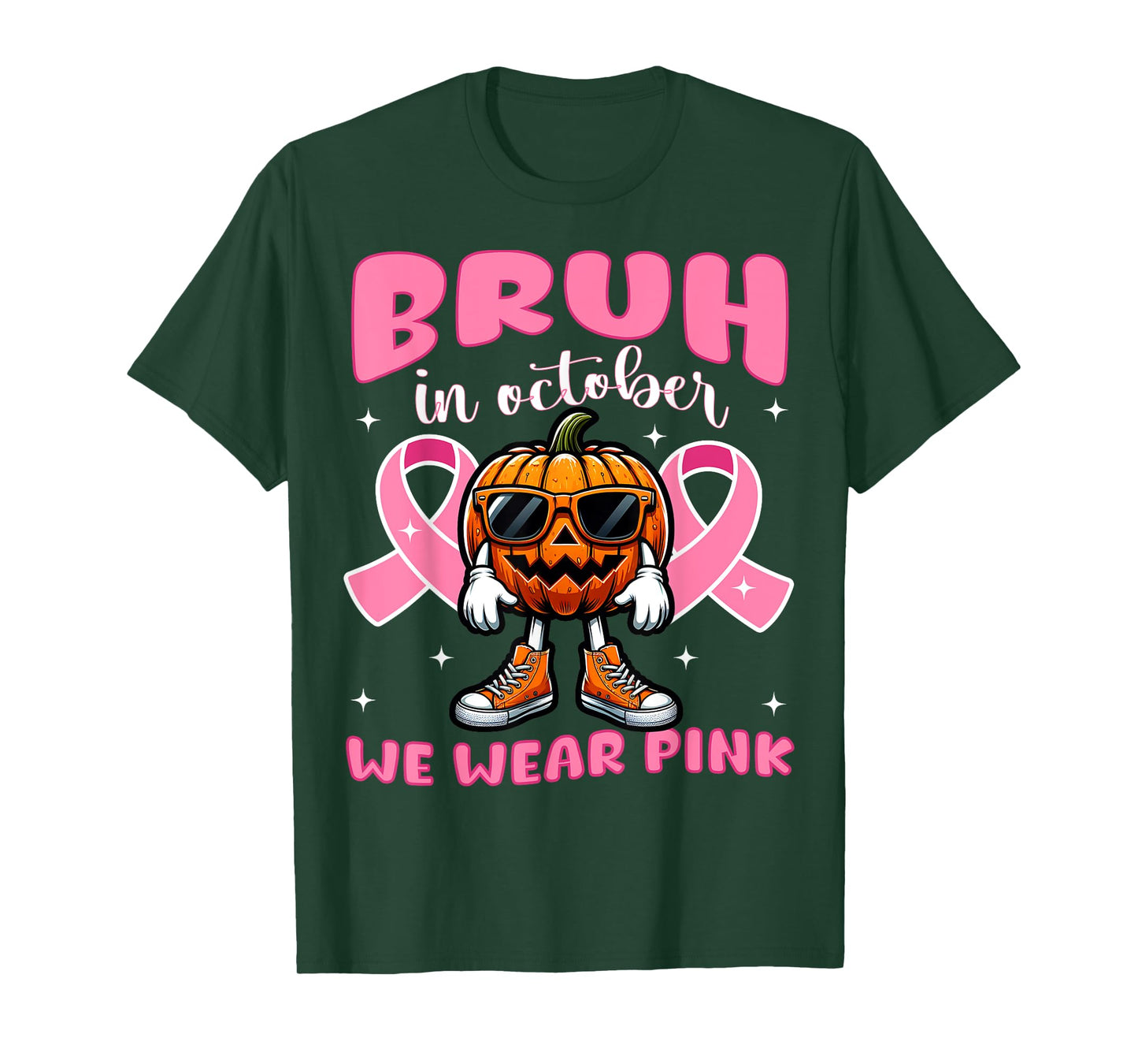 Breast Cancer Awareness For Girls Boys Kid Halloween Pumpkin T-Shirt