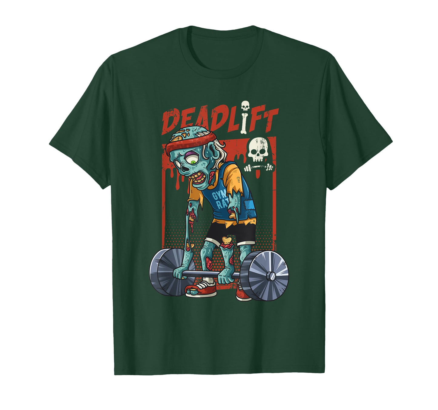 Zombie Deadlift Weight Lifting Halloween Fitness Gym Workout T-Shirt