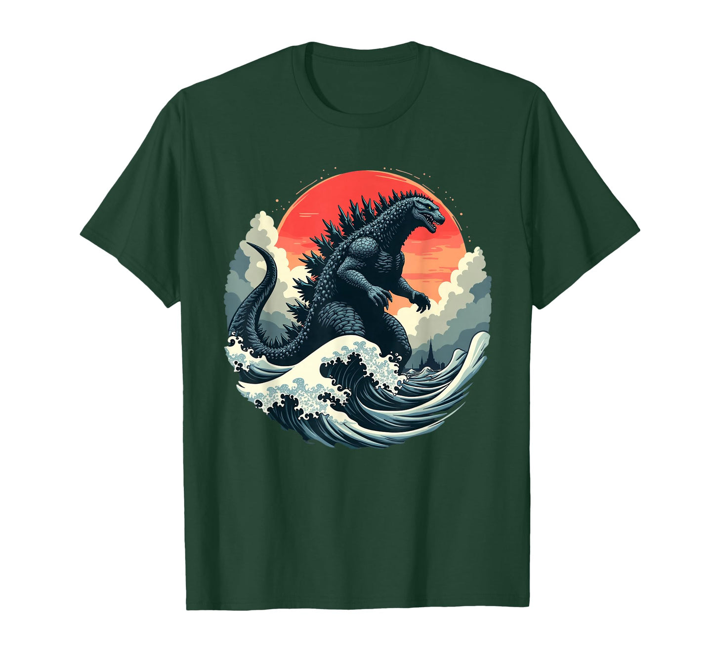 Vintage Japanese Kaiju Monster The Great Wave Off Kanagawa T-Shirt