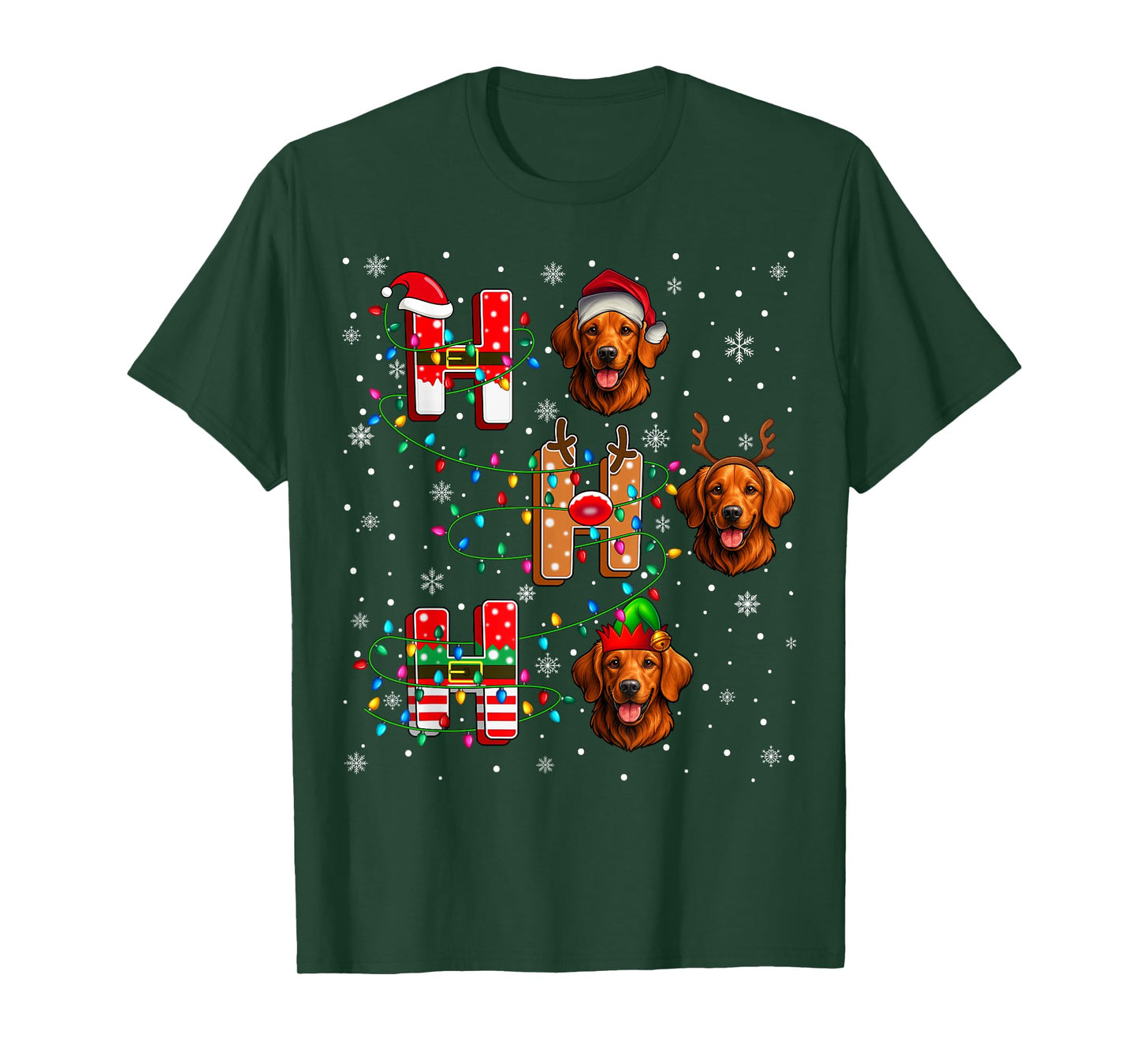 Ho Ho Ho Santa Hat Elf Chesapeake Bay Retriever Dog Xmas T-Shirt