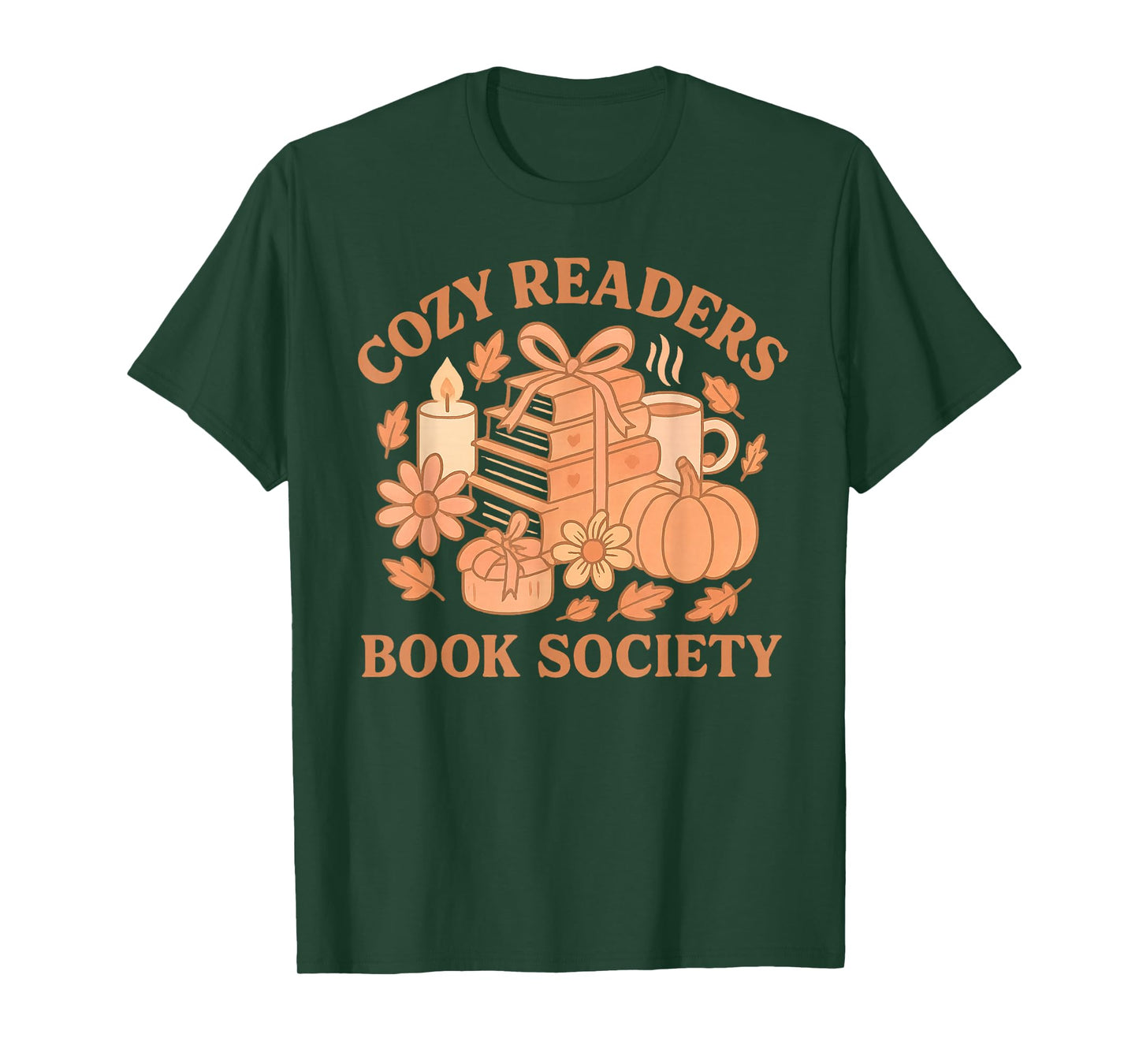 Cozy Readers Book Society Pastel Fall Books & Pumpkin T-Shirt