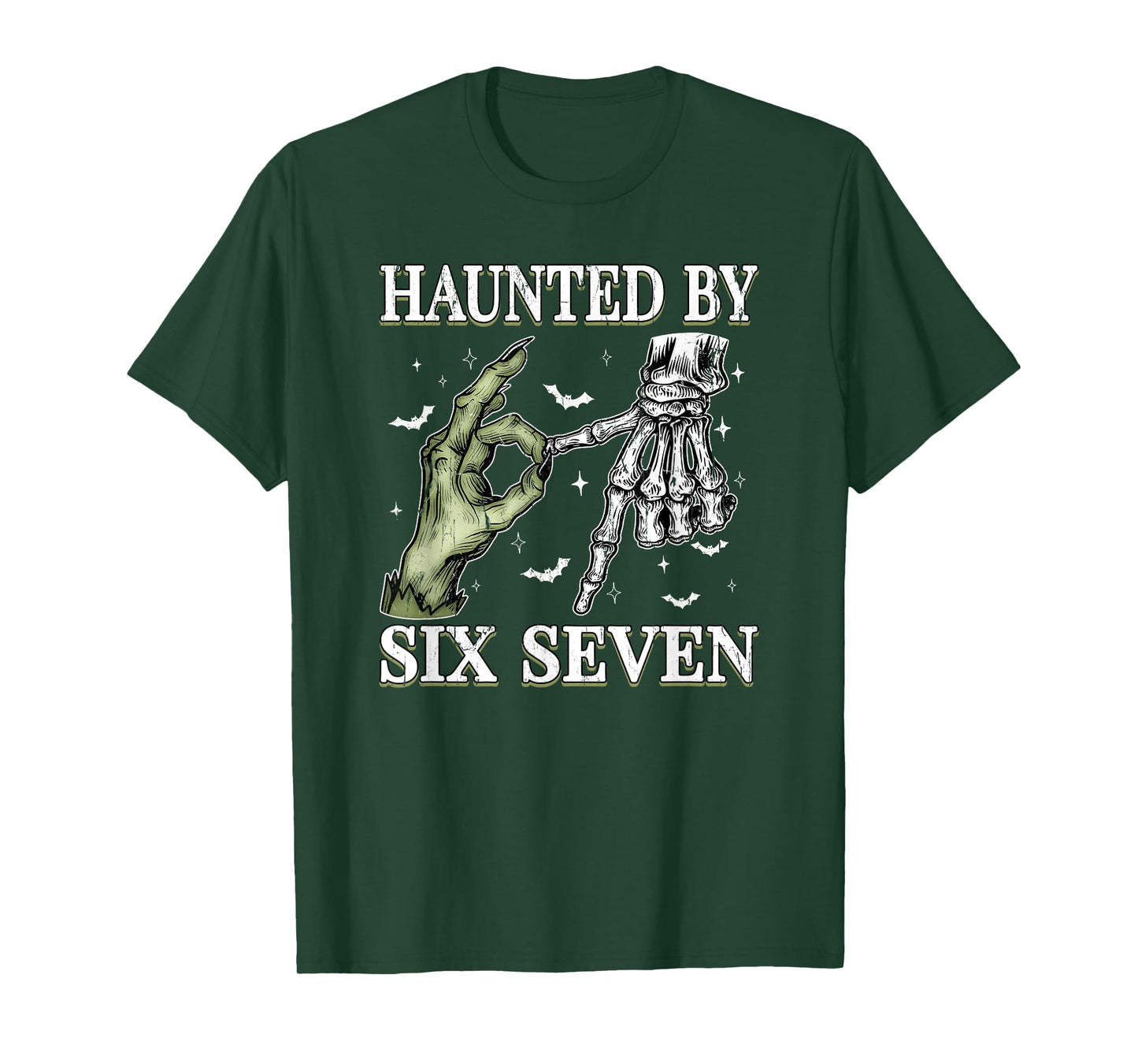 Haunted by 6 7 Halloween, Funny Spooky Meme T-Shirt