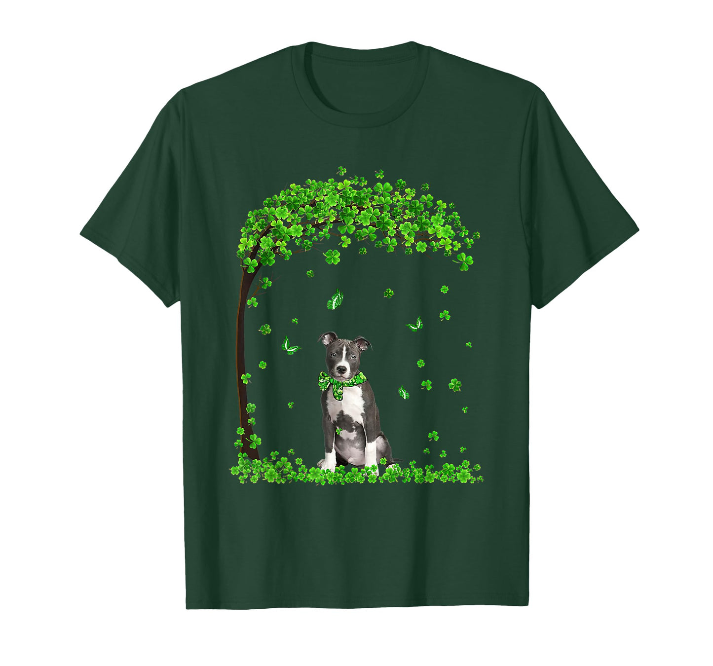 Blue Nose Pitbull St Patricks Day Lover Irish Shamrock Dog T-Shirt for Men Women