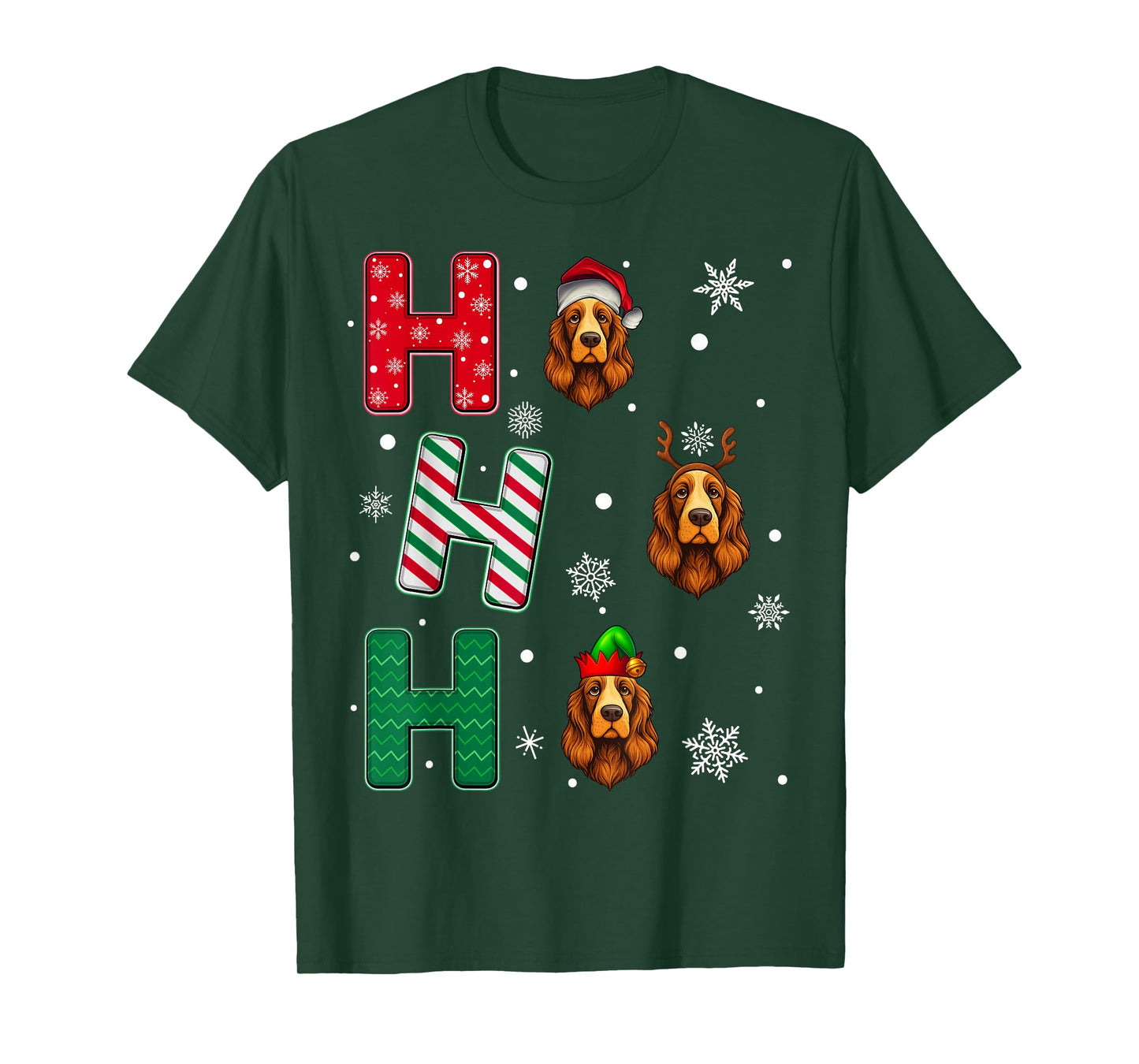Ho Ho Ho Cocker Spaniel Dog Lover Christmas Santa Elf Xmas T-Shirt