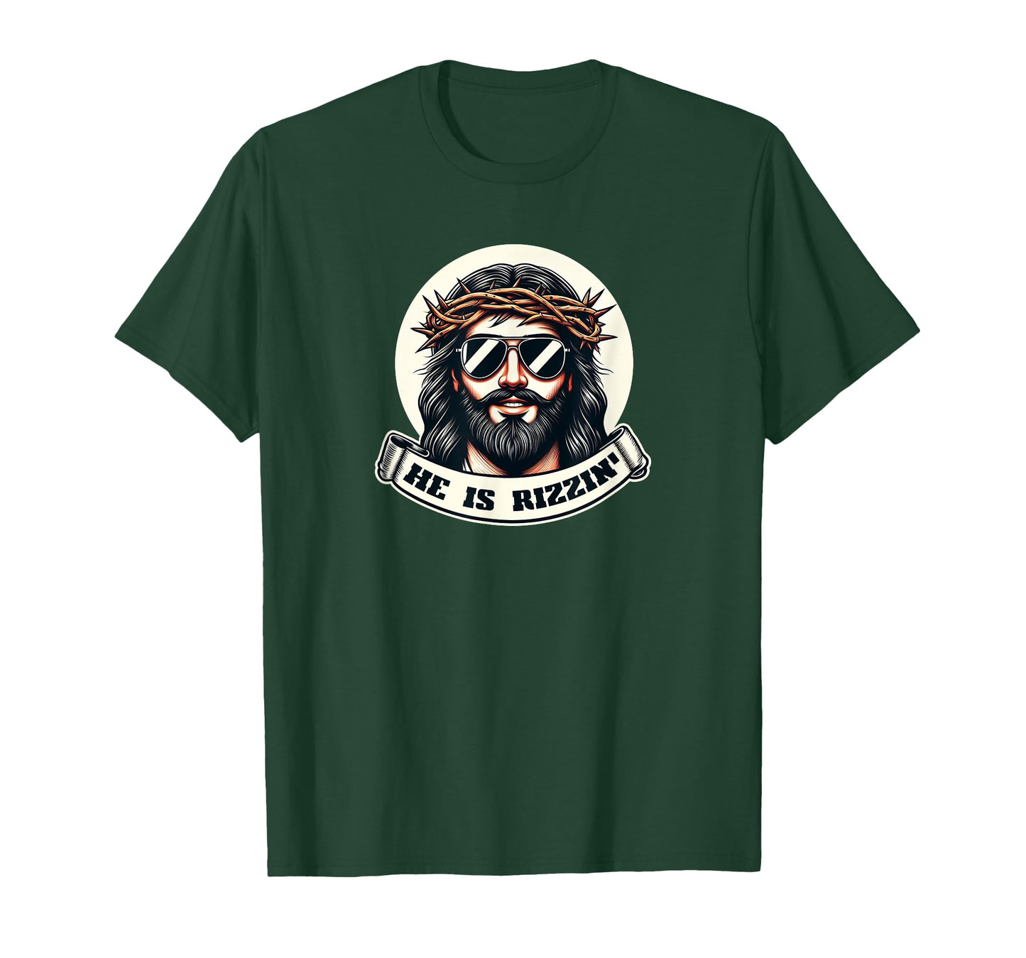 HE IS RIZZIN Funny Jesus Christ Sunglasses Rizz Easter Meme T-Shirt