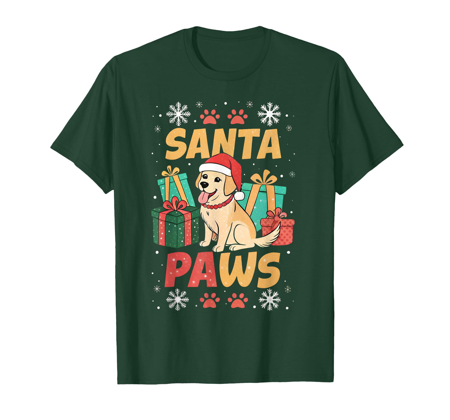 Santa Paws Dog Christmas Funny Holiday Puppy T-Shirt