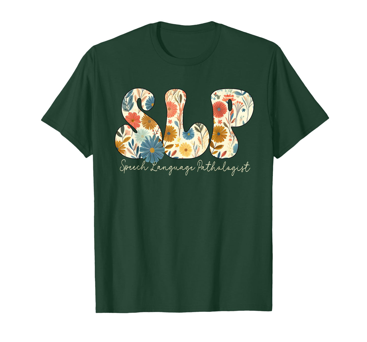 Vintage Floral SLP Speech Therapy Retro SLP OT PT Team T-Shirt