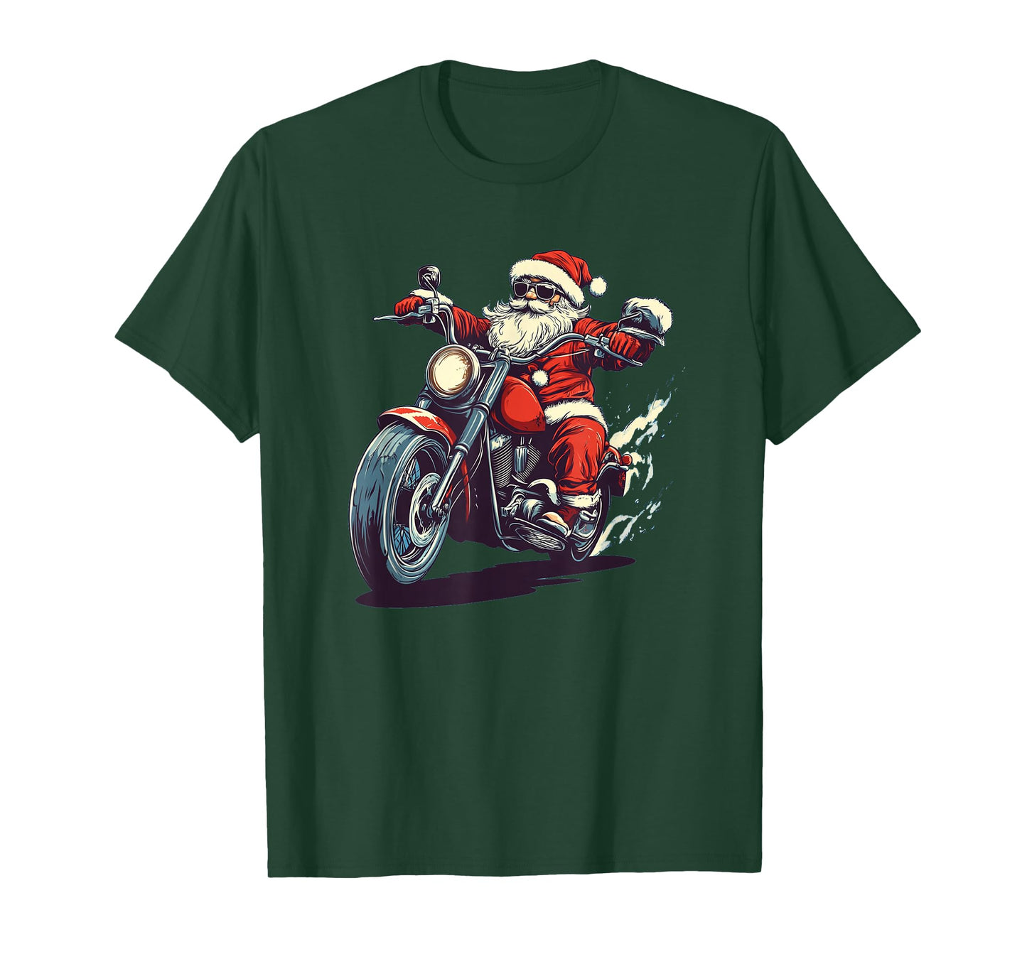 Holiday Laughter with Santa on a Motorbike T-Shirt