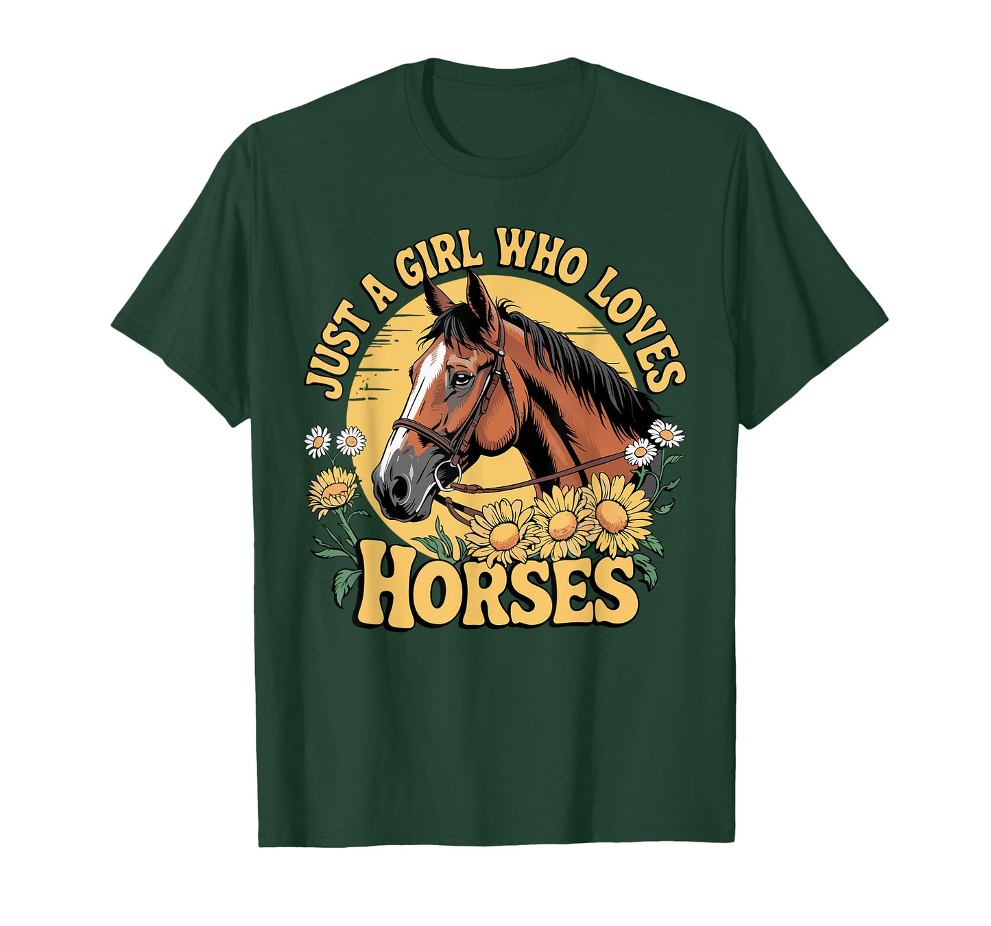 Just A Girl Who Loves Horses Horse Girl Horse Riding T-Shirt