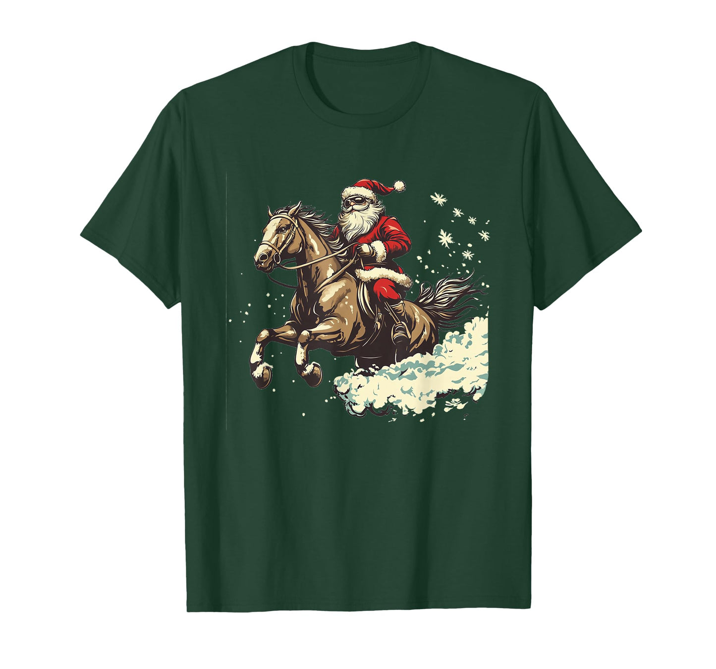 Horse-Riding Santa Claus for Christmas Fun in Winter T-Shirt