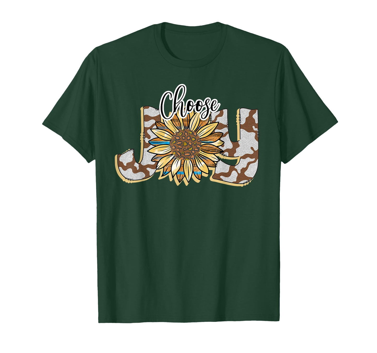 Choose Joy Inspirational Sunflower And Camo Western T-Shirt
