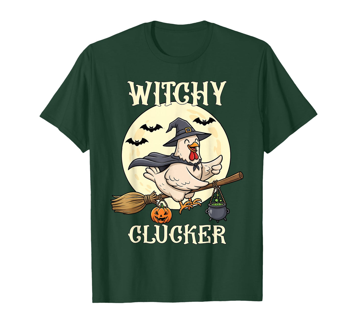 Witchy Clucker Funny Chicken Halloween Costume T-Shirt