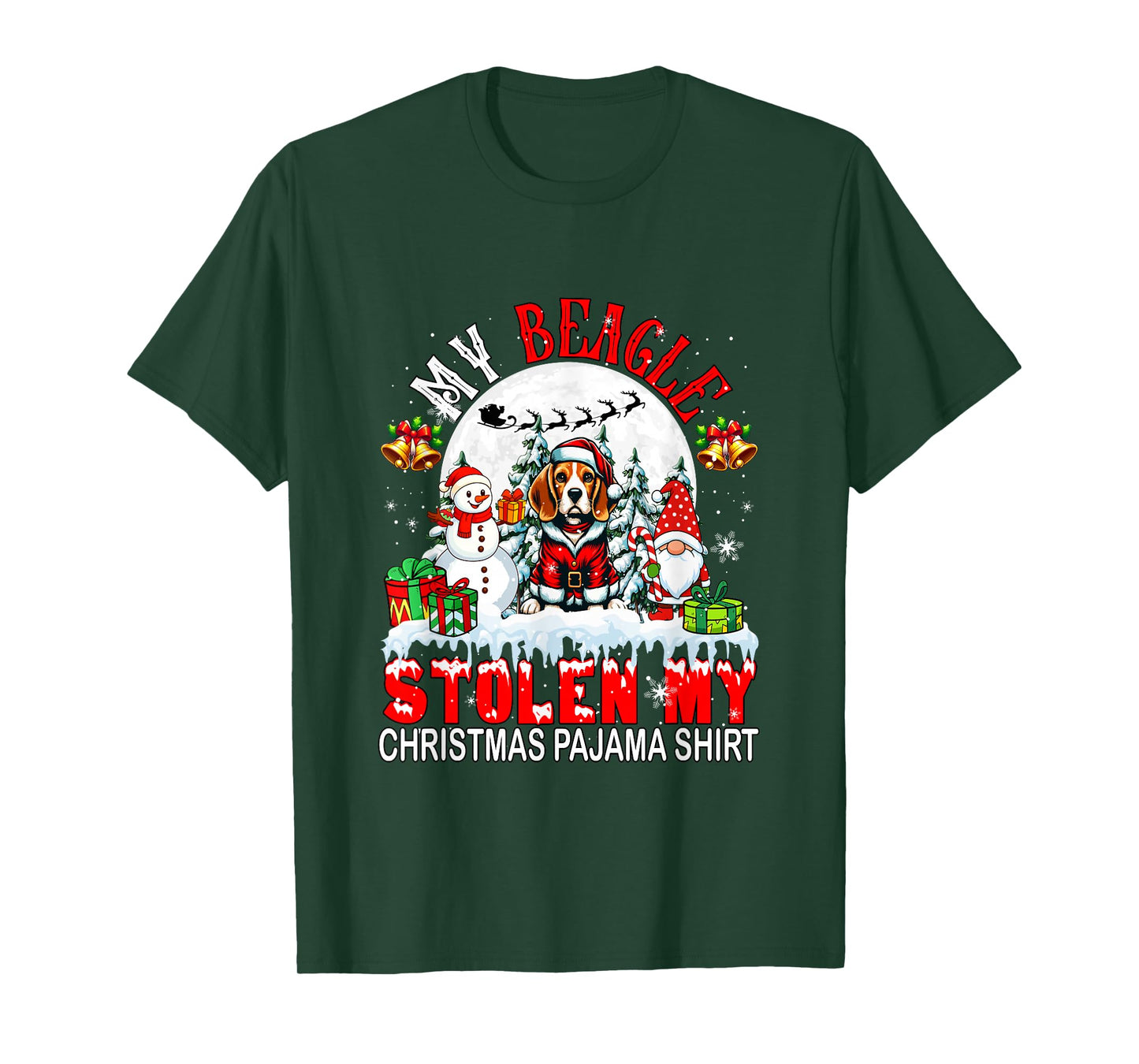 My Beagle Stolen My Christmas Pajama Shirt Santa Dog Owner T-Shirt