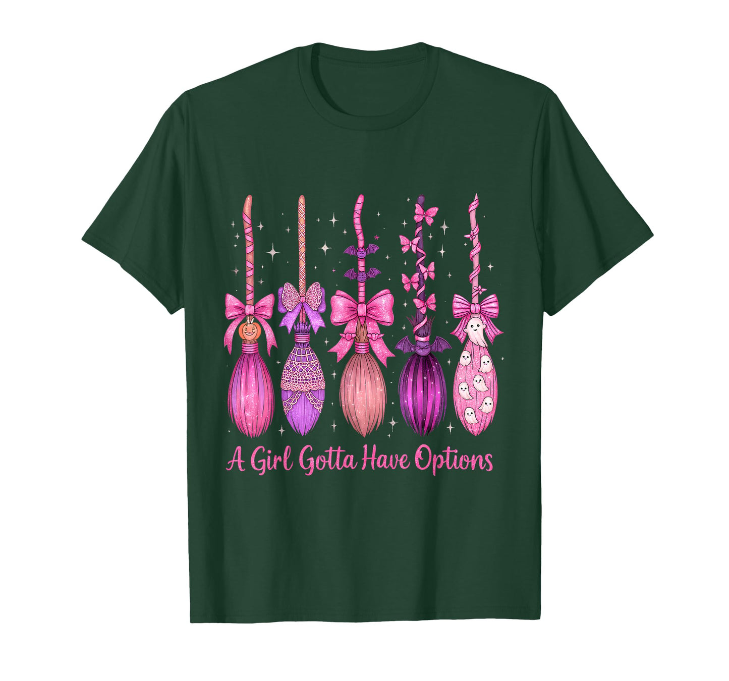 Pink Witch Aesthetic Halloween Ghost Cute Magical T-Shirt
