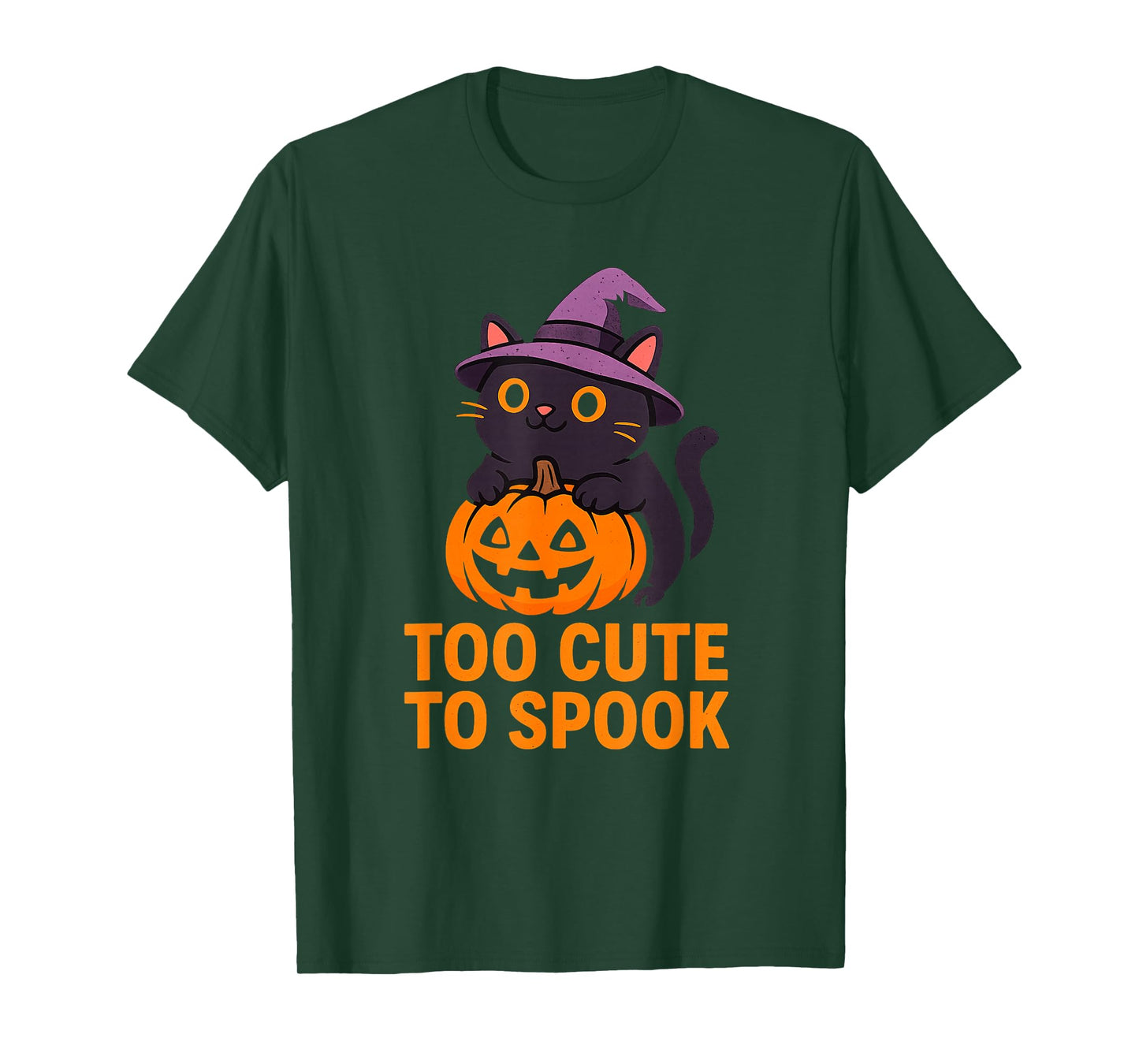 Too Cute to Spook Halloween Black Cat T-Shirt T-Shirt
