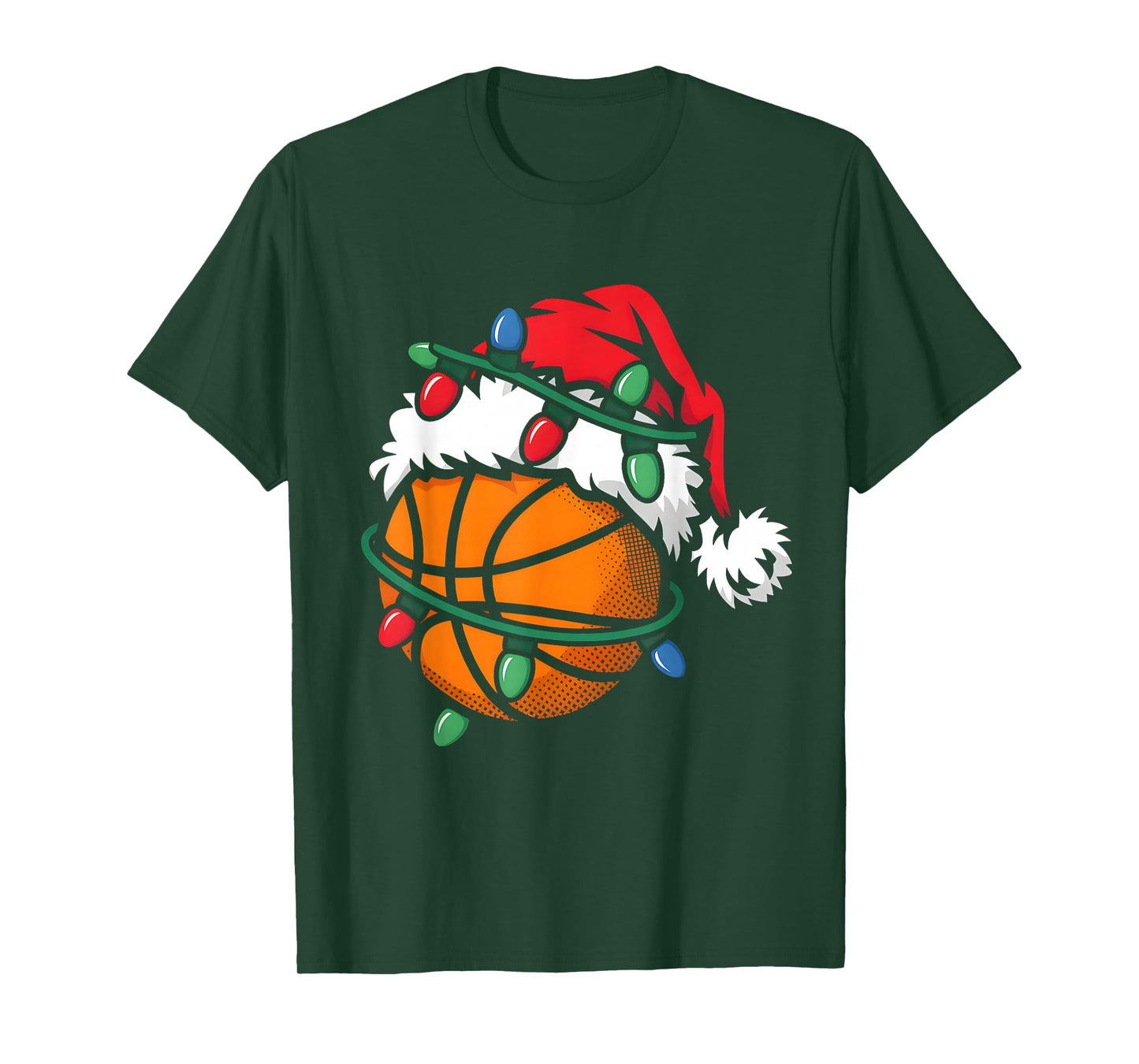 Basketball Ball Santa Hat Xmas Christmas Basketball Lover T-Shirt
